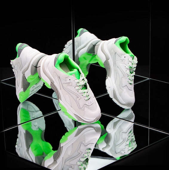 Fluorescent store green sneakers