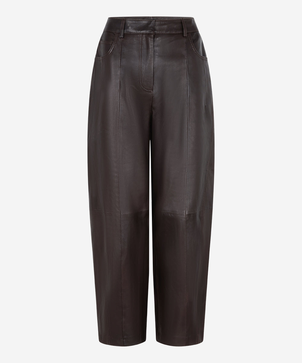 Parla pants leather | dark brown