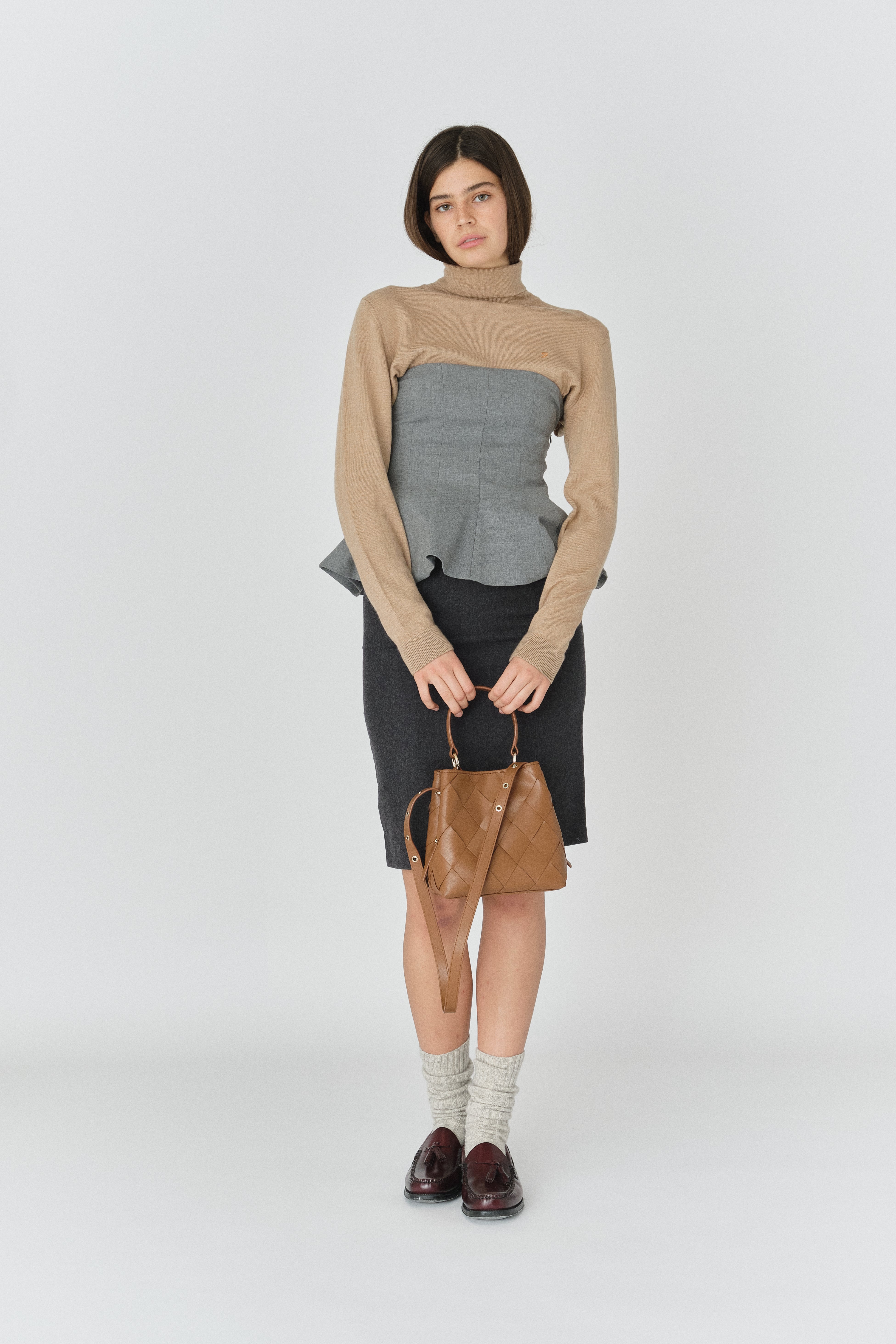 Small Chiara Braided Florence | brown w. gold