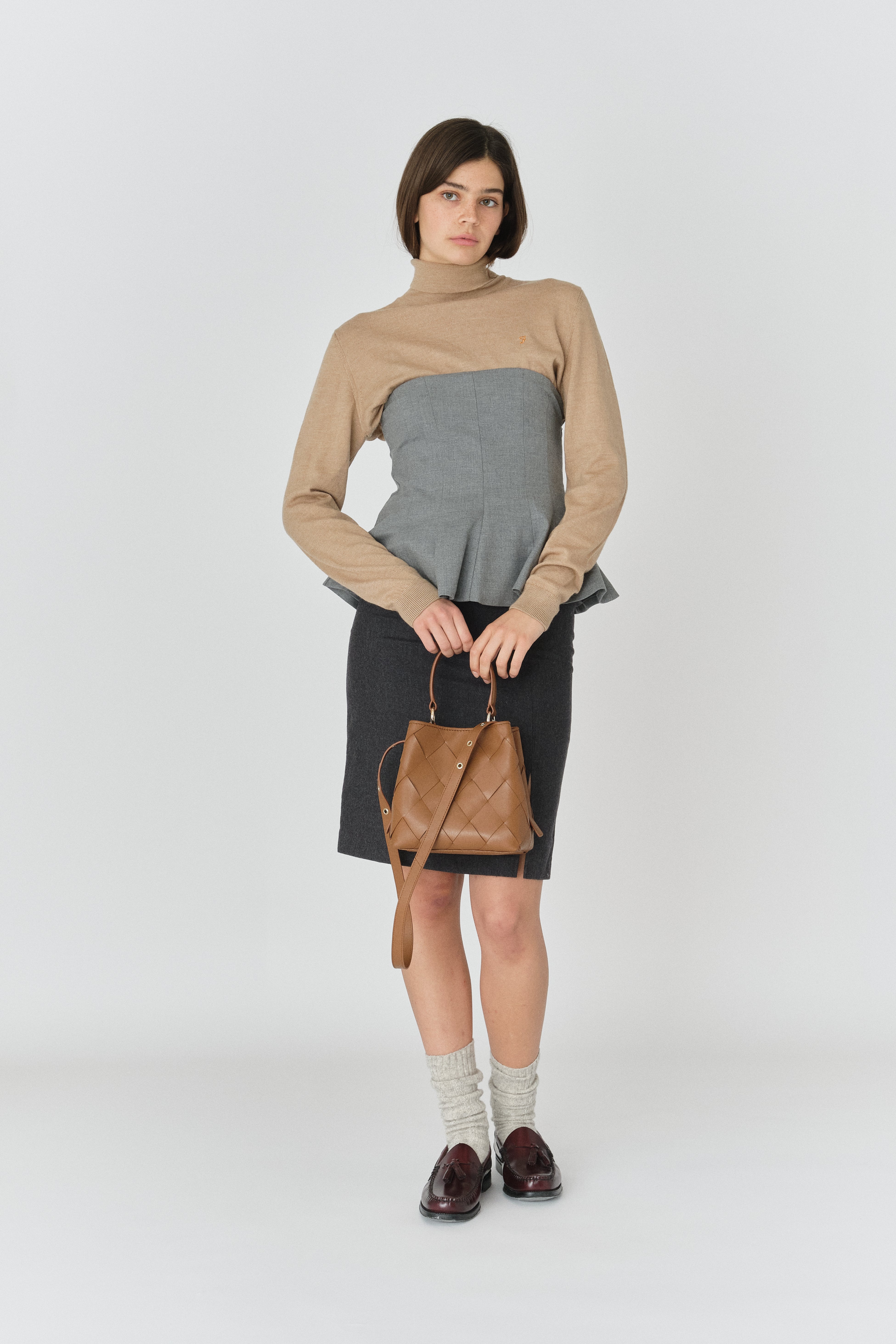 Small Chiara Braided Florence | brown w. gold