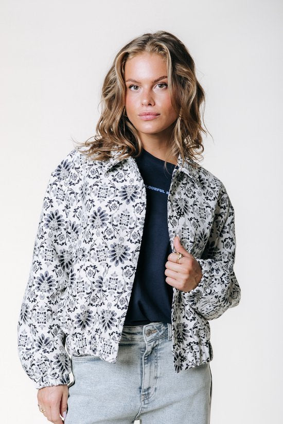 Bente flower jacquard bomber jacket