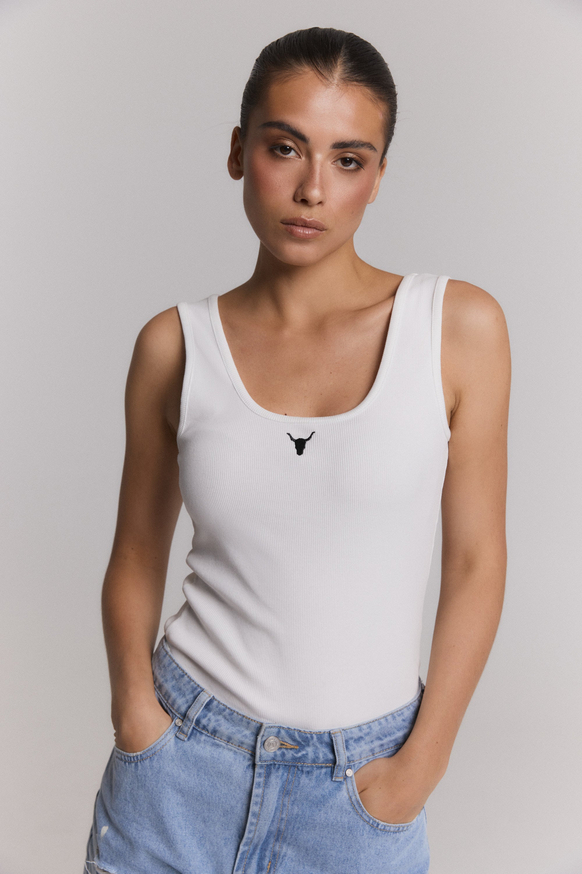 Rib tanktop bull 2.0 | Soft white