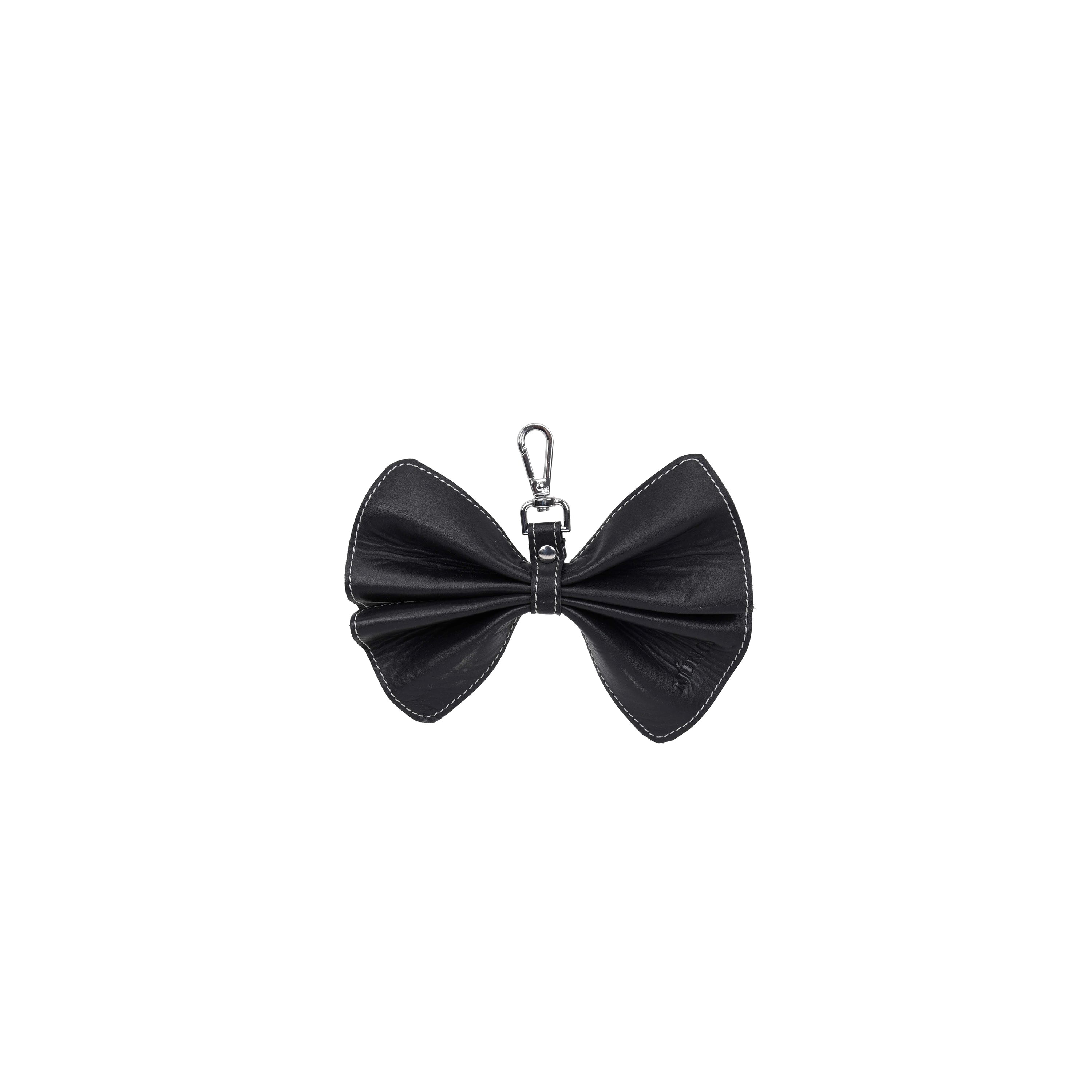 Small Bow silky black keyring/ bag charm