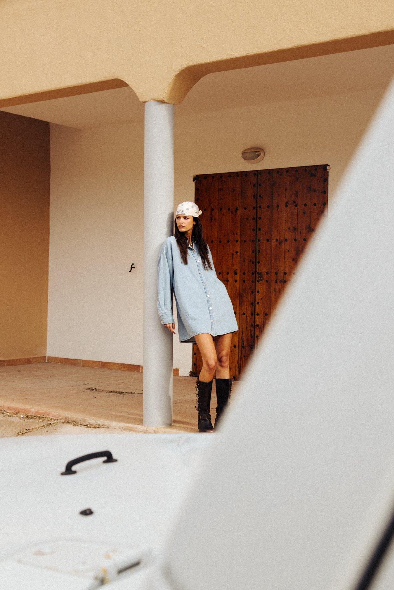 Alix denim blouse dress