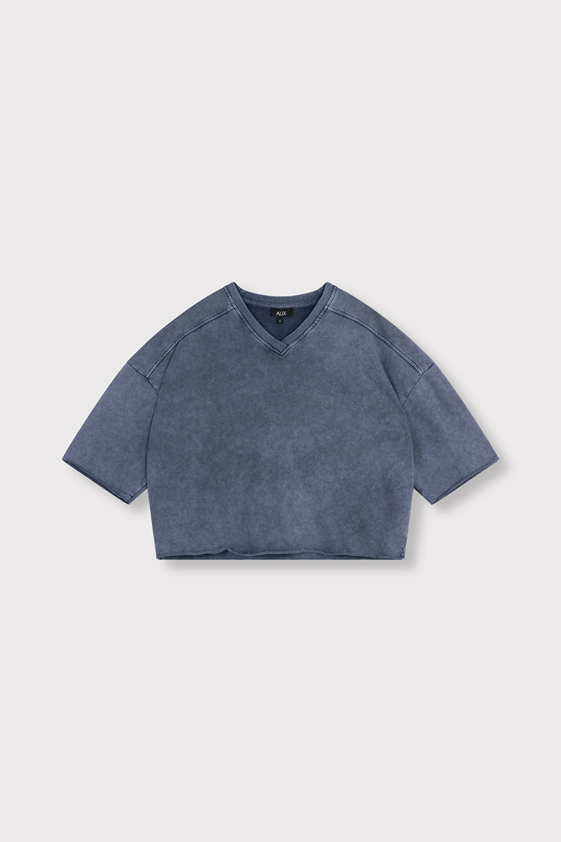 Cut seam sweat t-shirt | Navy