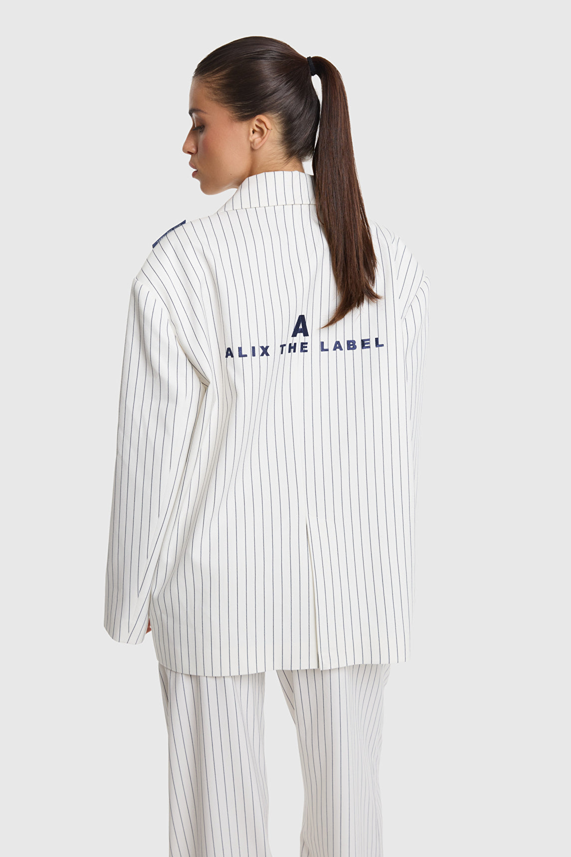 Striped blazer | Soft white