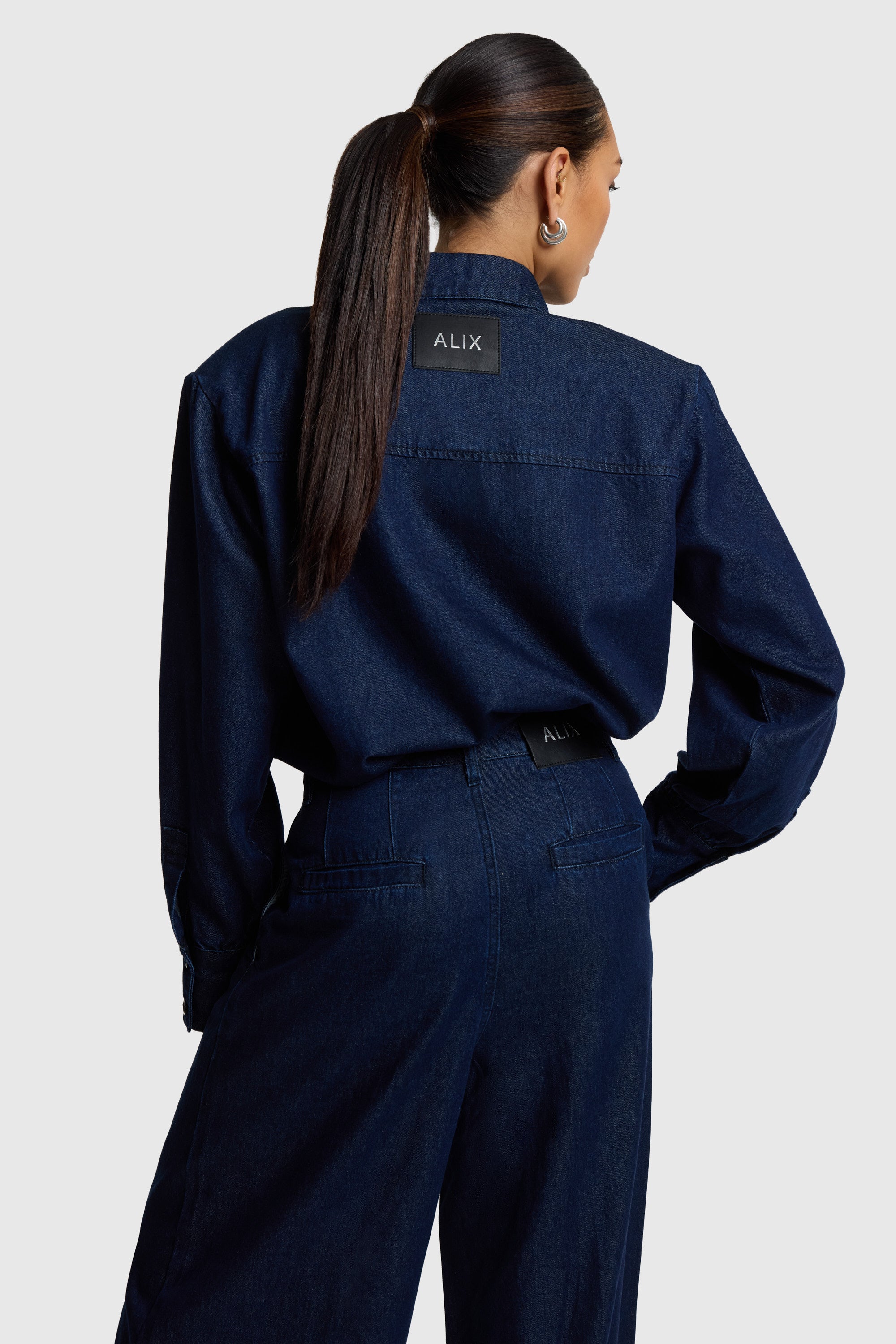 Oversized denim blouse