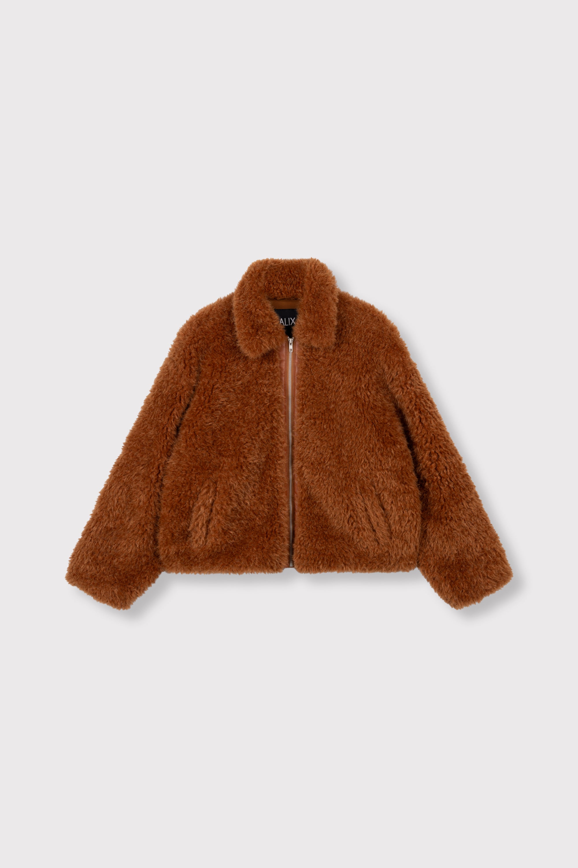 Curly faux fur jacket