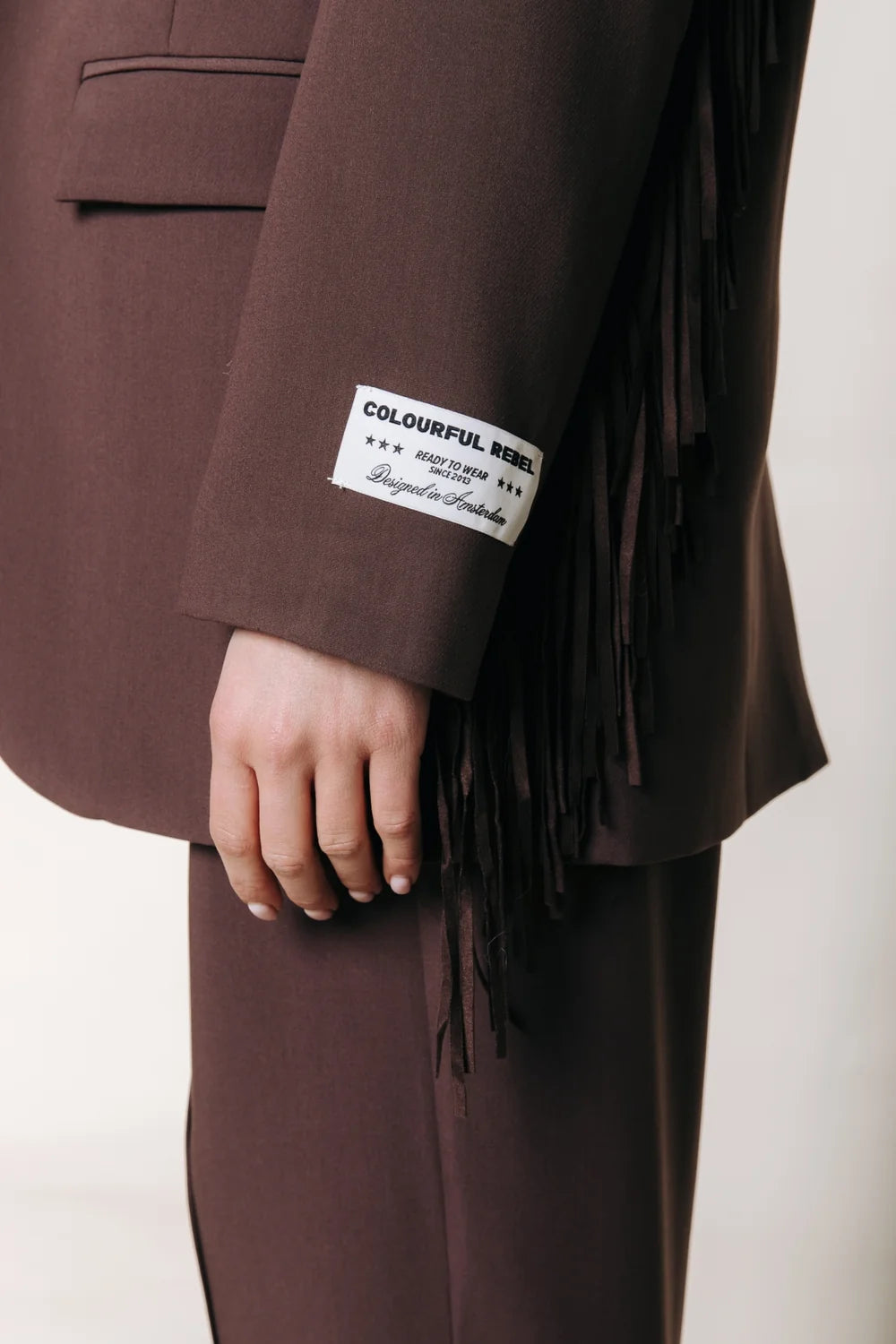 Jesra Fringe Blazer | Brown