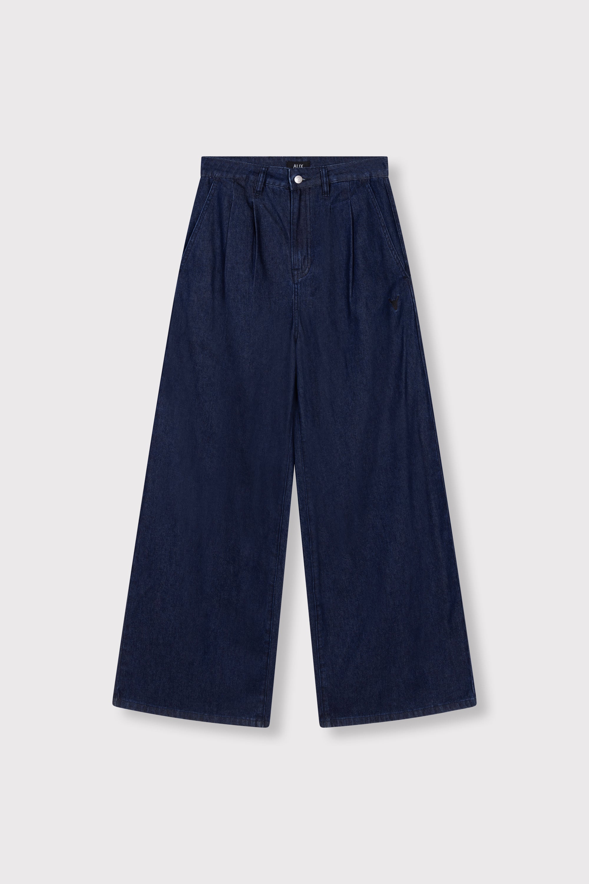 Wide leg denim pants