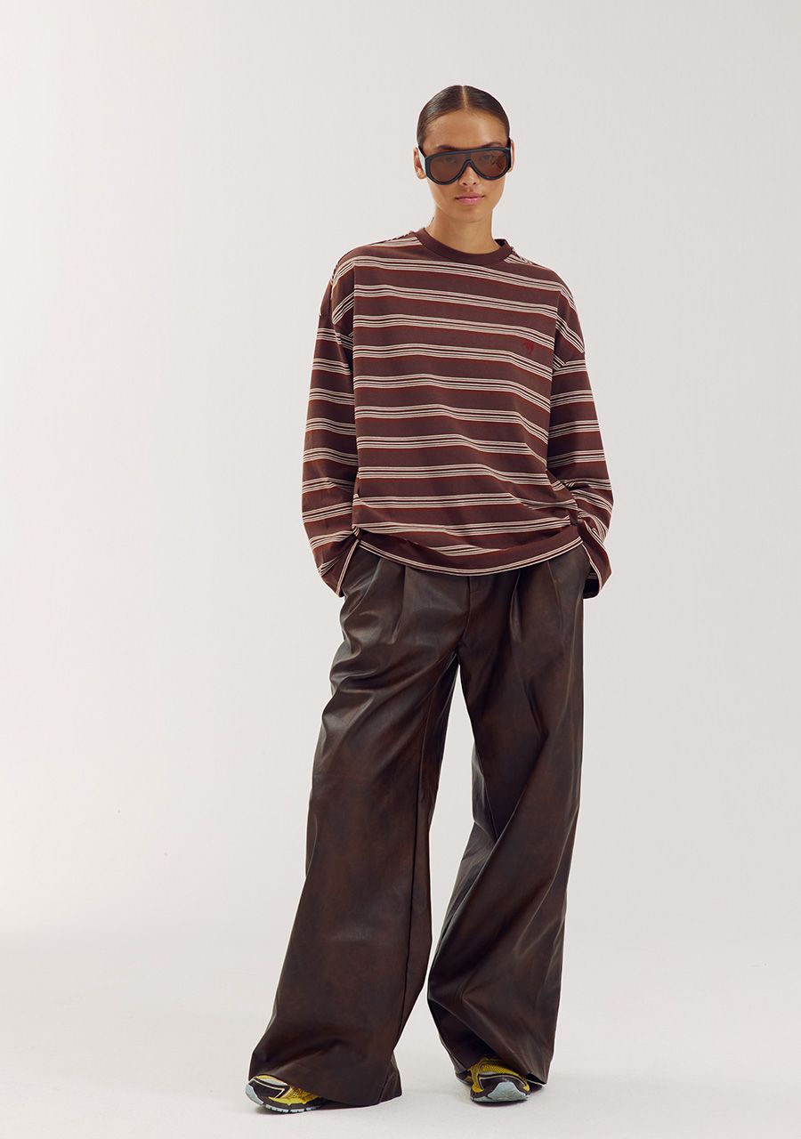 Tommy longsleeve I Brown Stripe