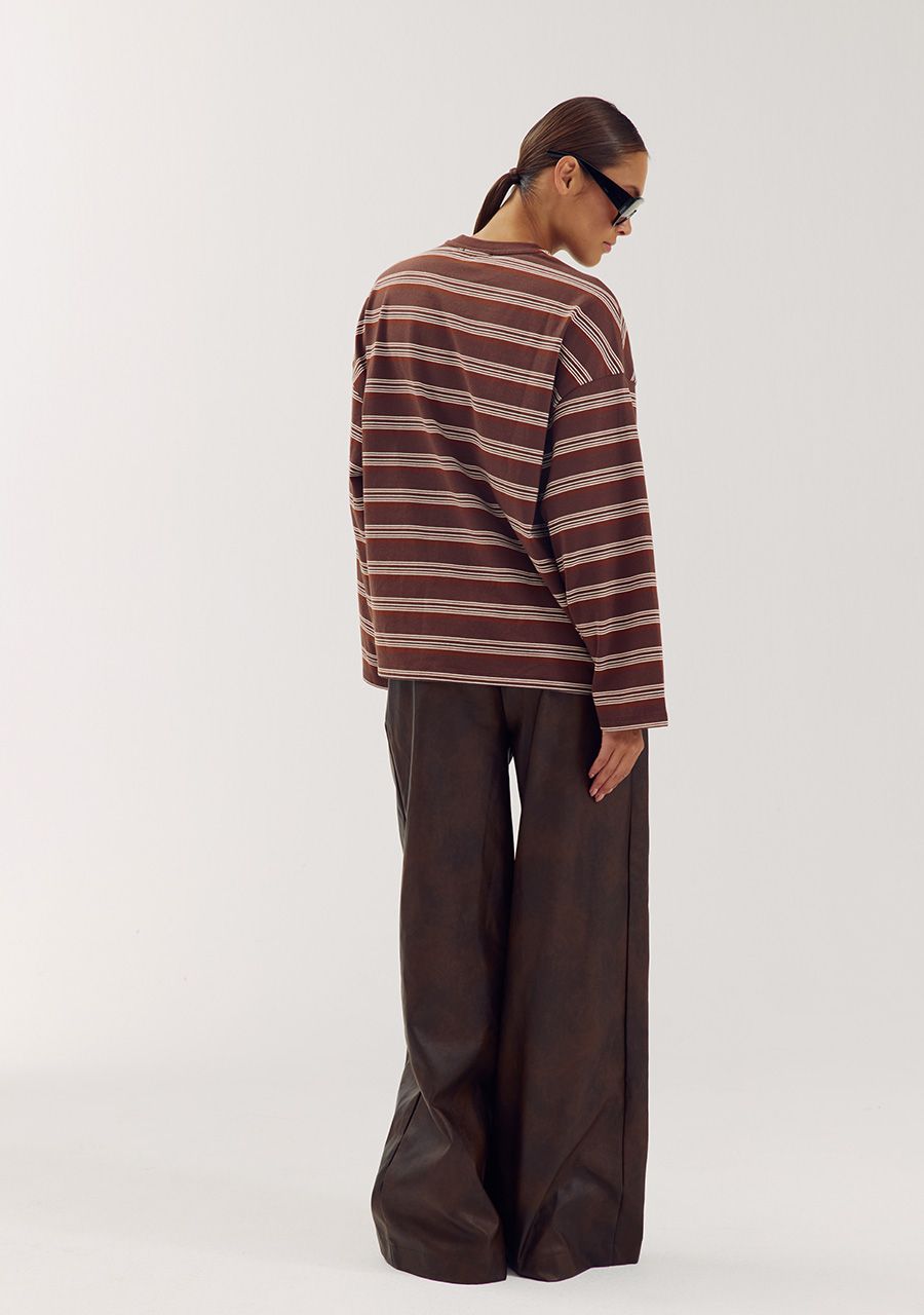 Tommy longsleeve I Brown Stripe