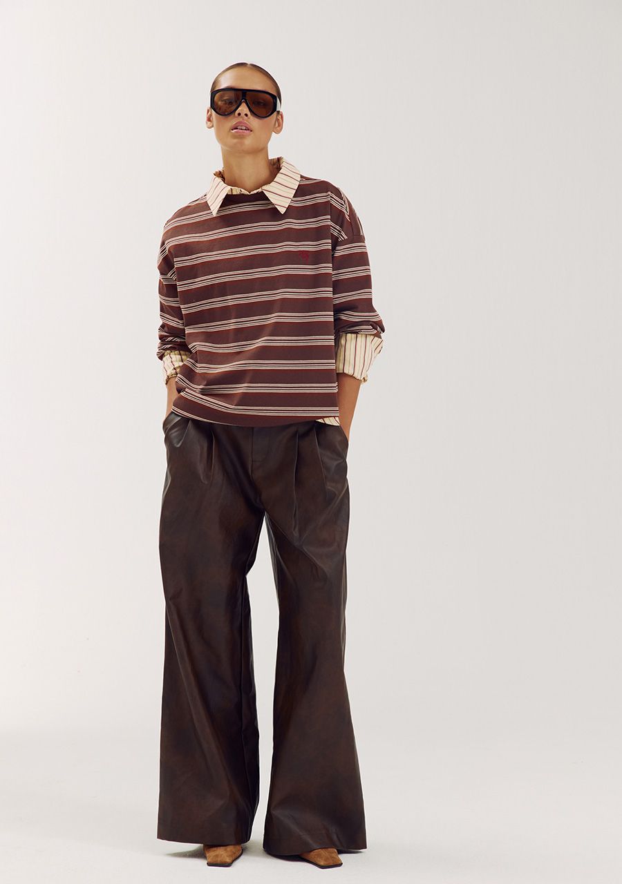Tommy longsleeve I Brown Stripe