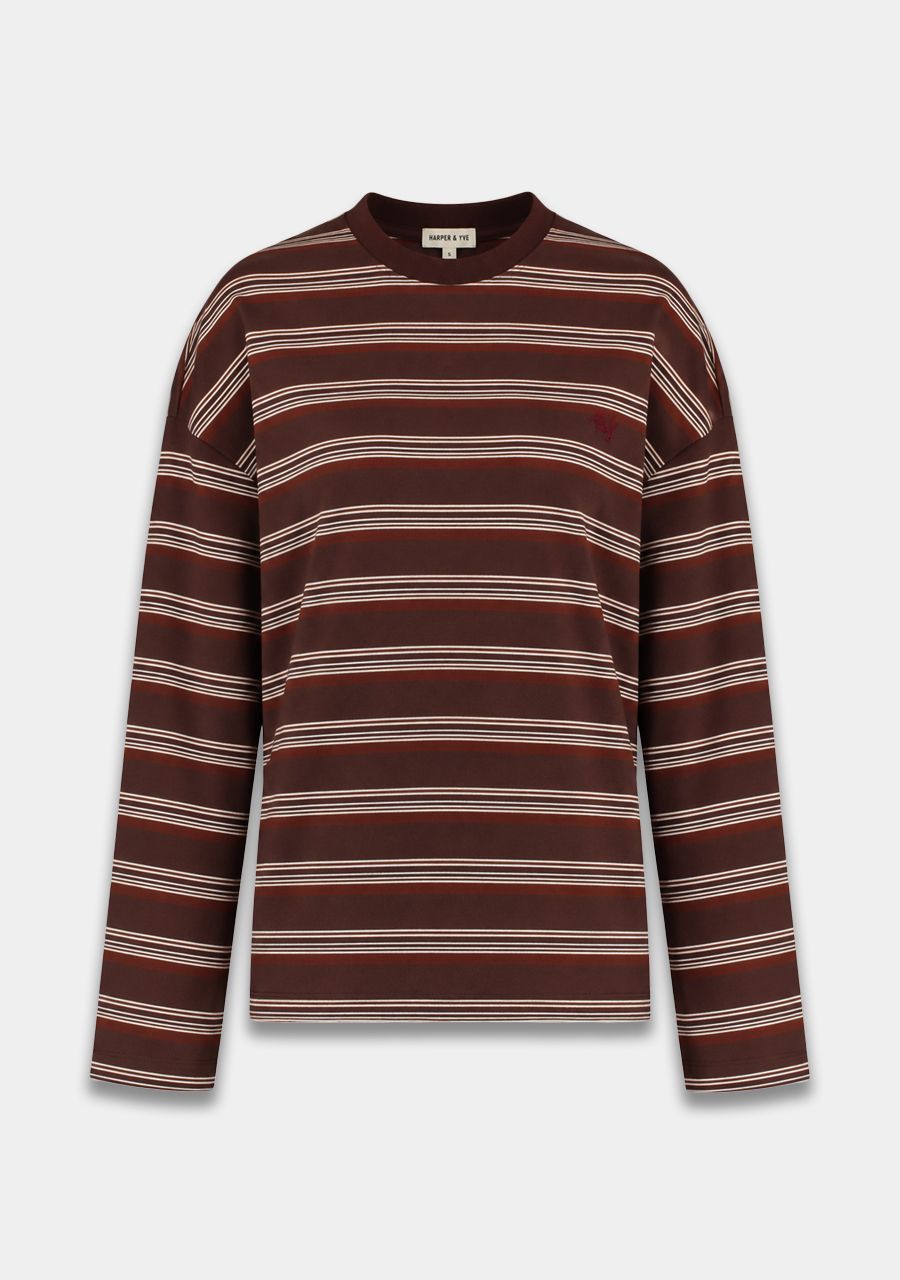Tommy longsleeve I Brown Stripe