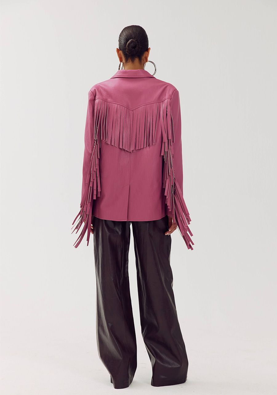 Casey fringe blazer | violet quartz