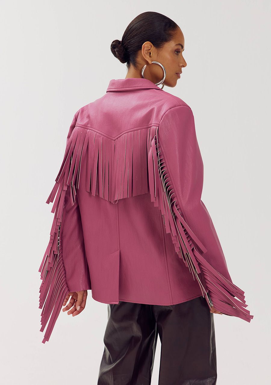 Casey fringe blazer | violet quartz