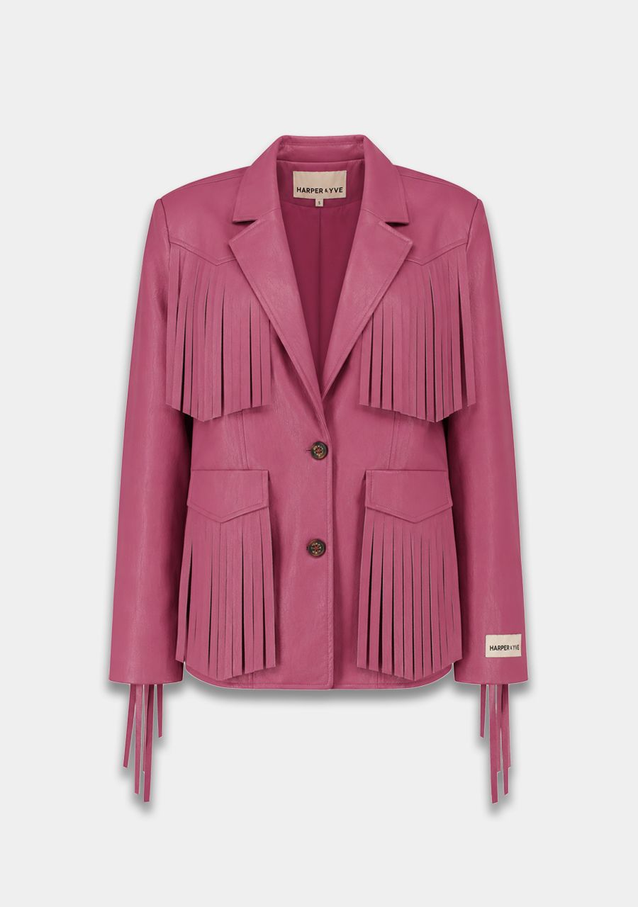 Casey fringe blazer | violet quartz