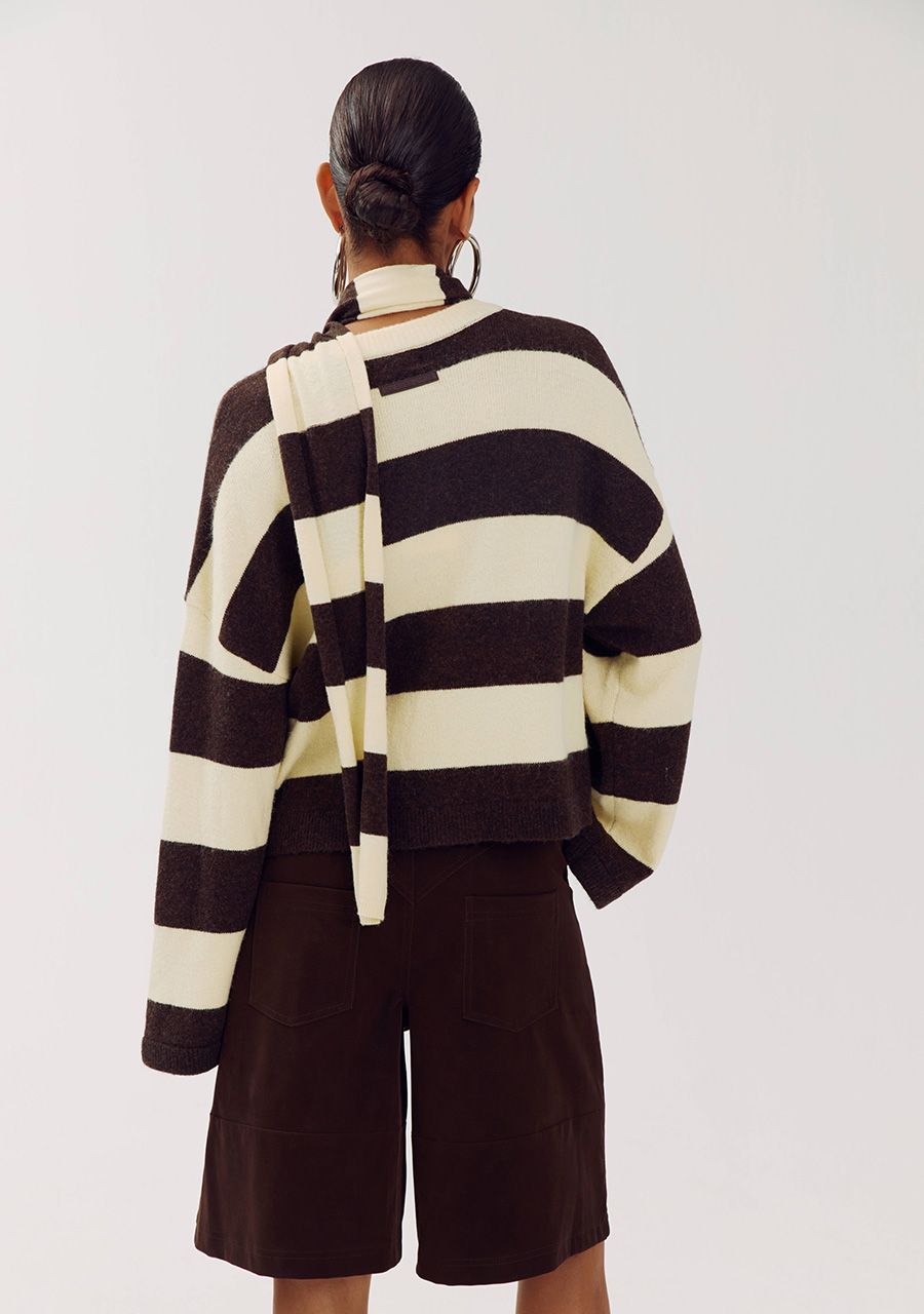 Harper & Yve Vest Indy I Hot Fudge Stripe