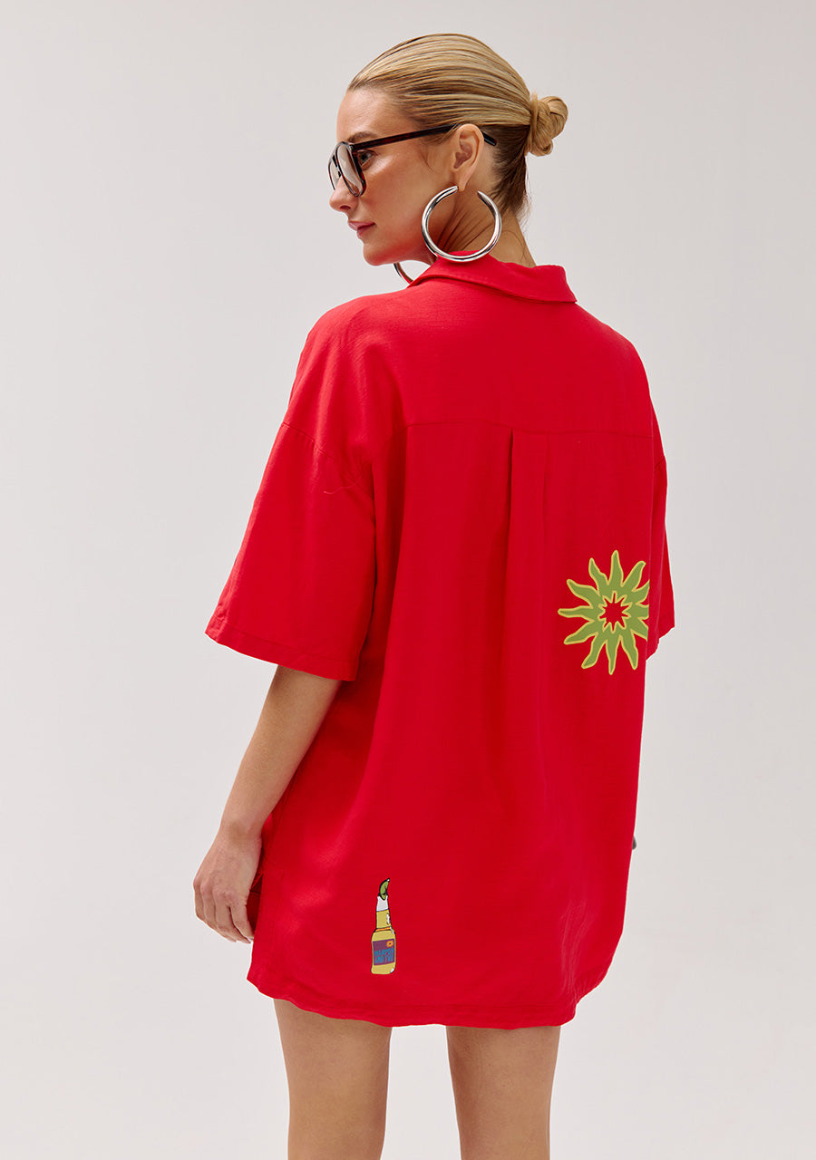 Tessa shirt | Poppy red
