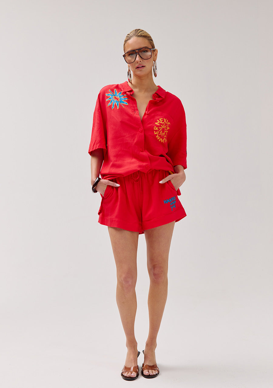 Tessa short | Poppy red