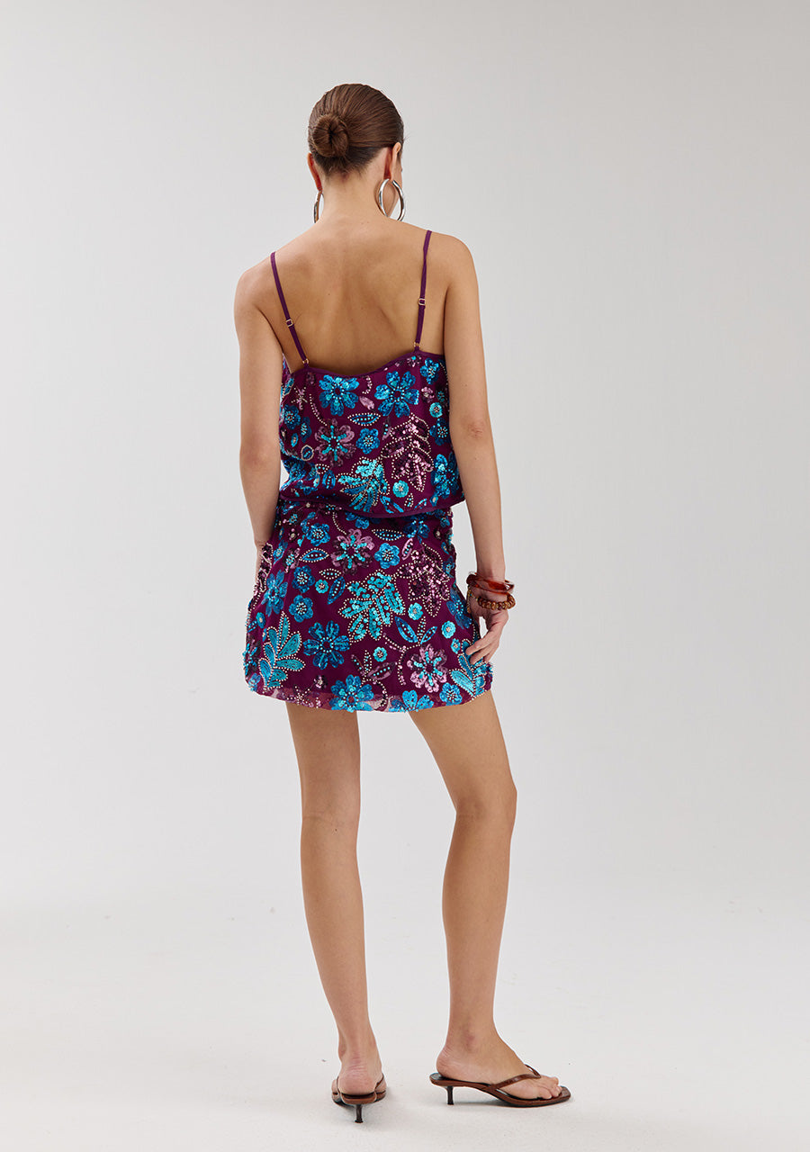 Romy top | Cassis blue sequin