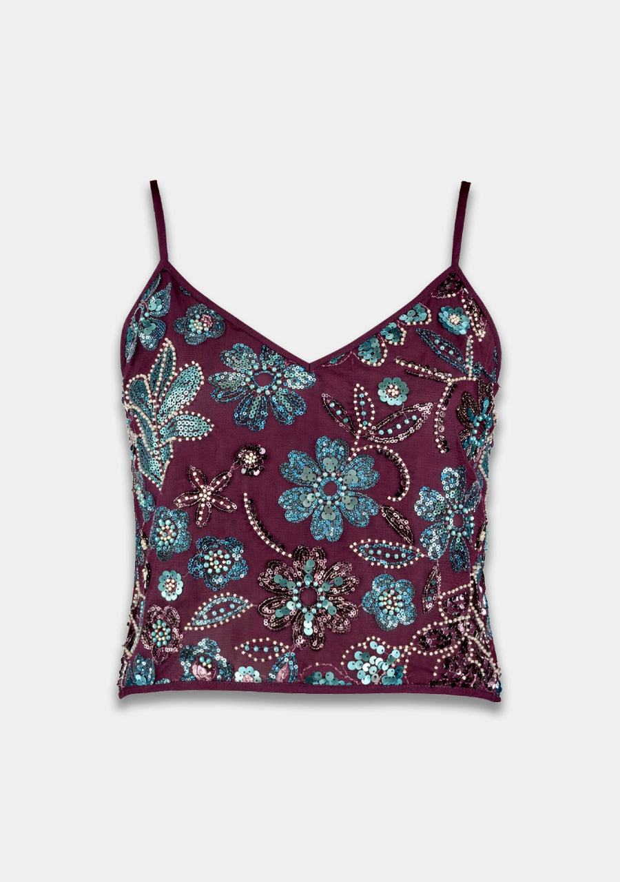 Romy top | Cassis blue sequin