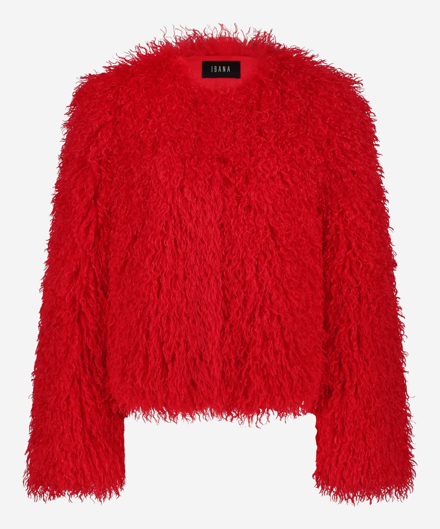 Juno faux fur red bomb jacket