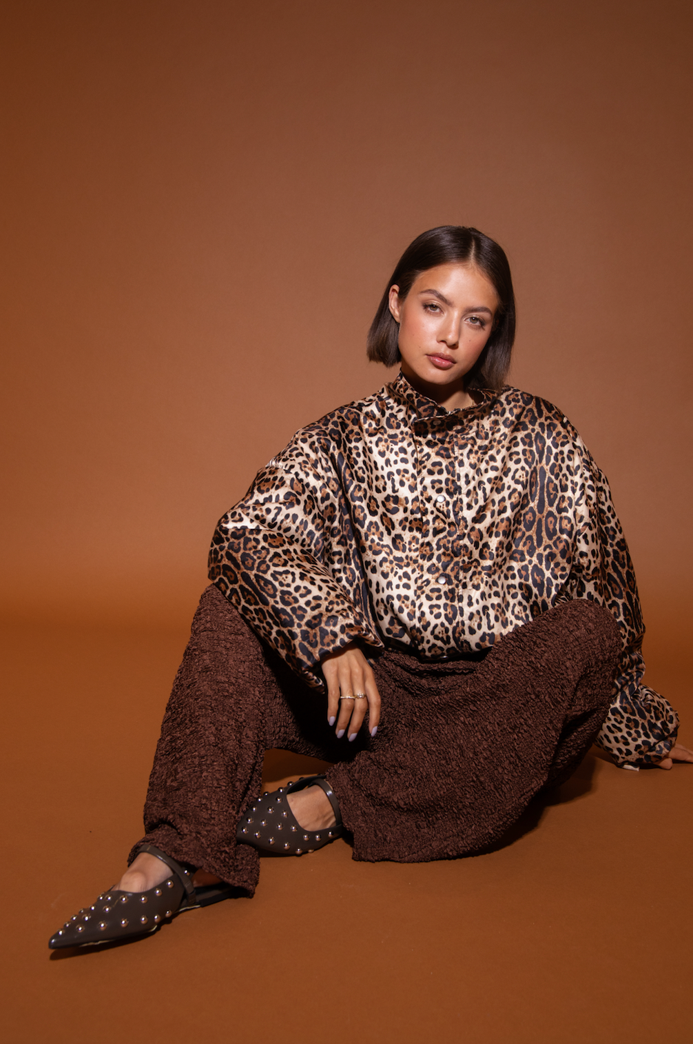 Feline leopard bomber jacket