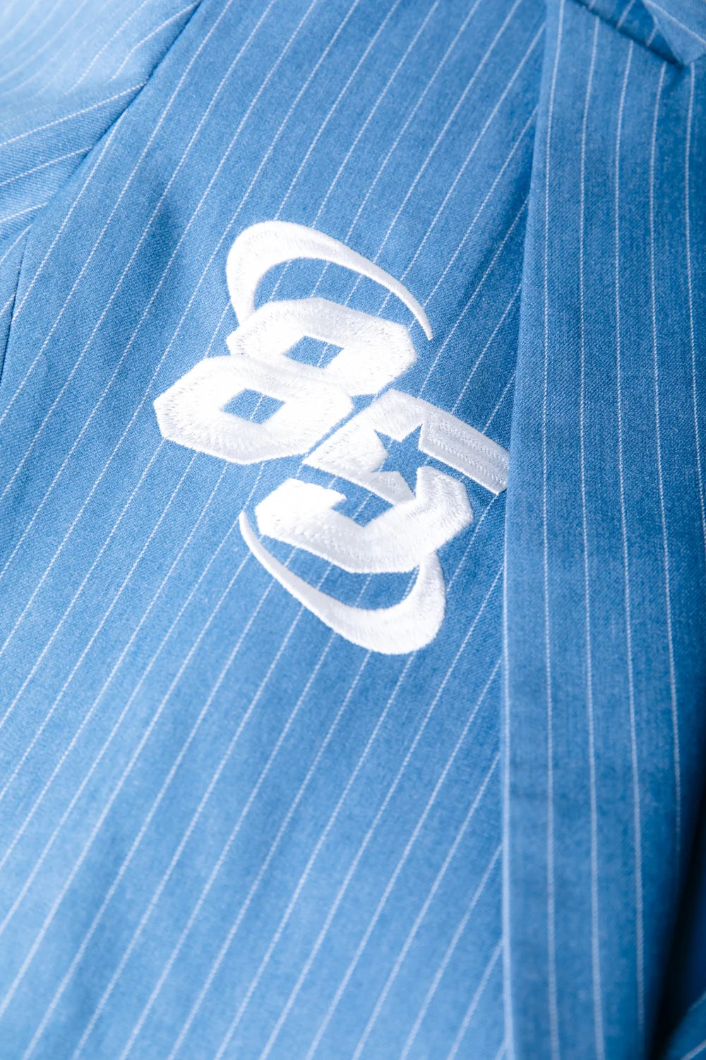 Jesra pinstripe blazer | patch blazer