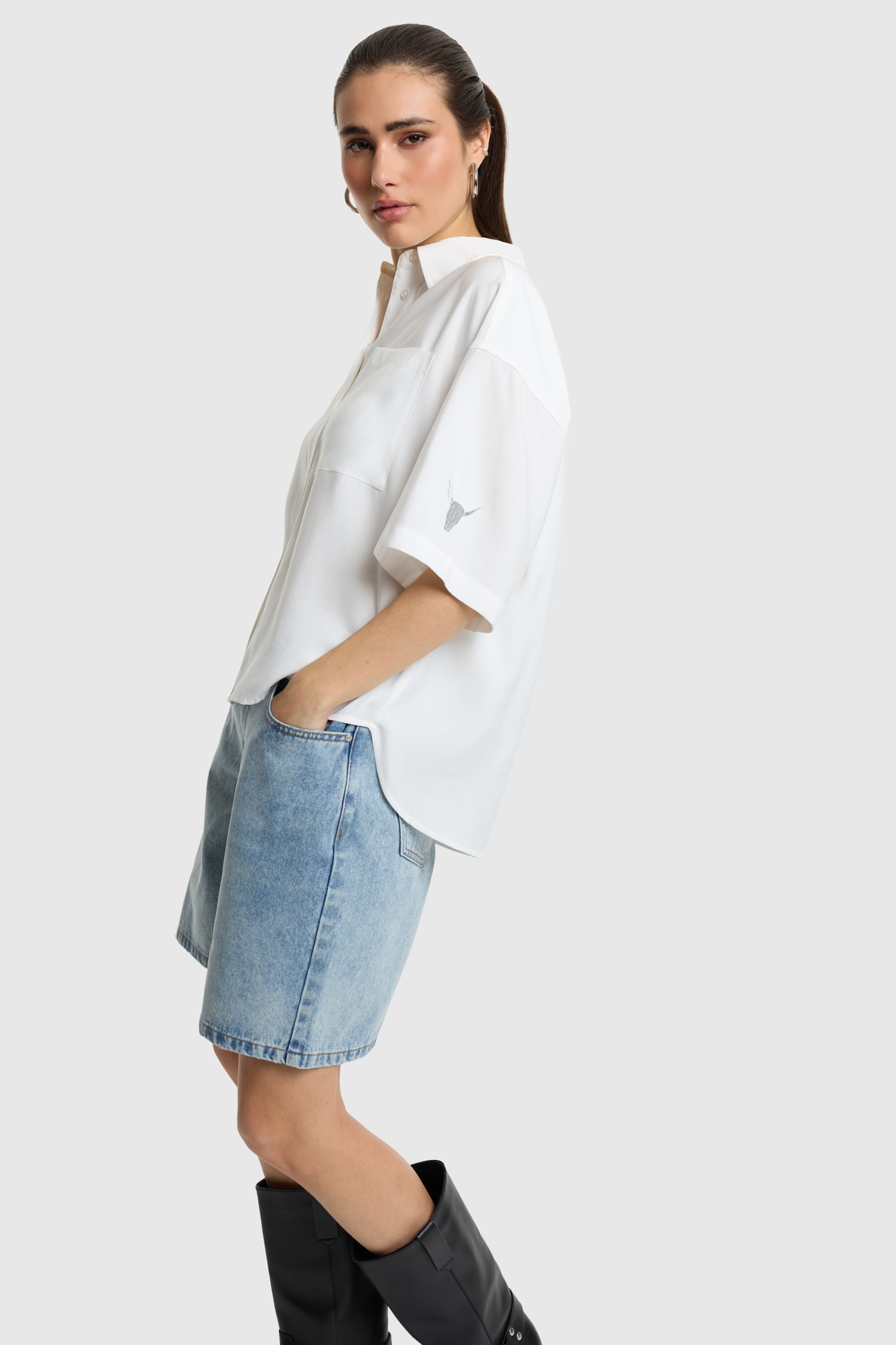 Denim bermuda shorts