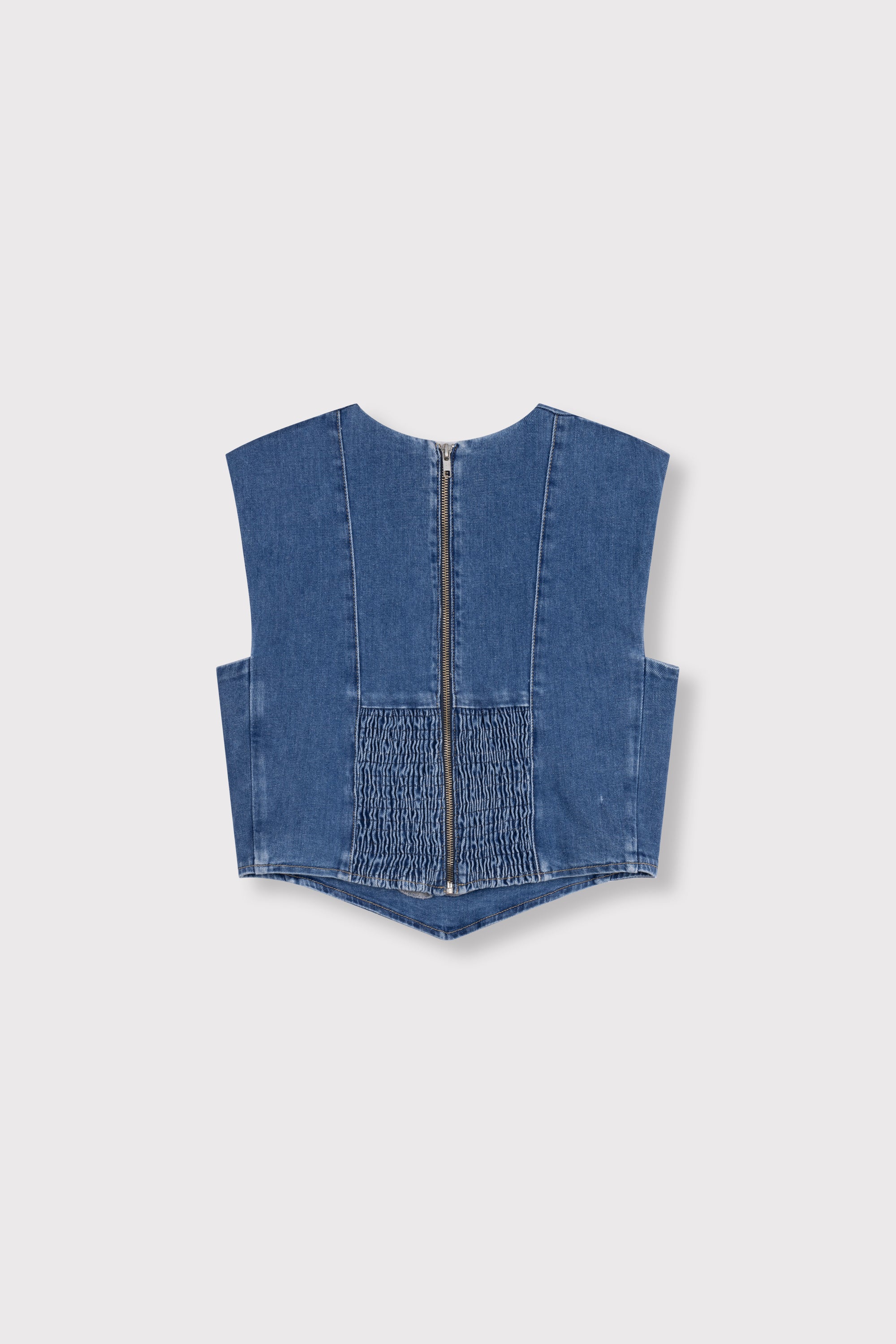 Denim corset top