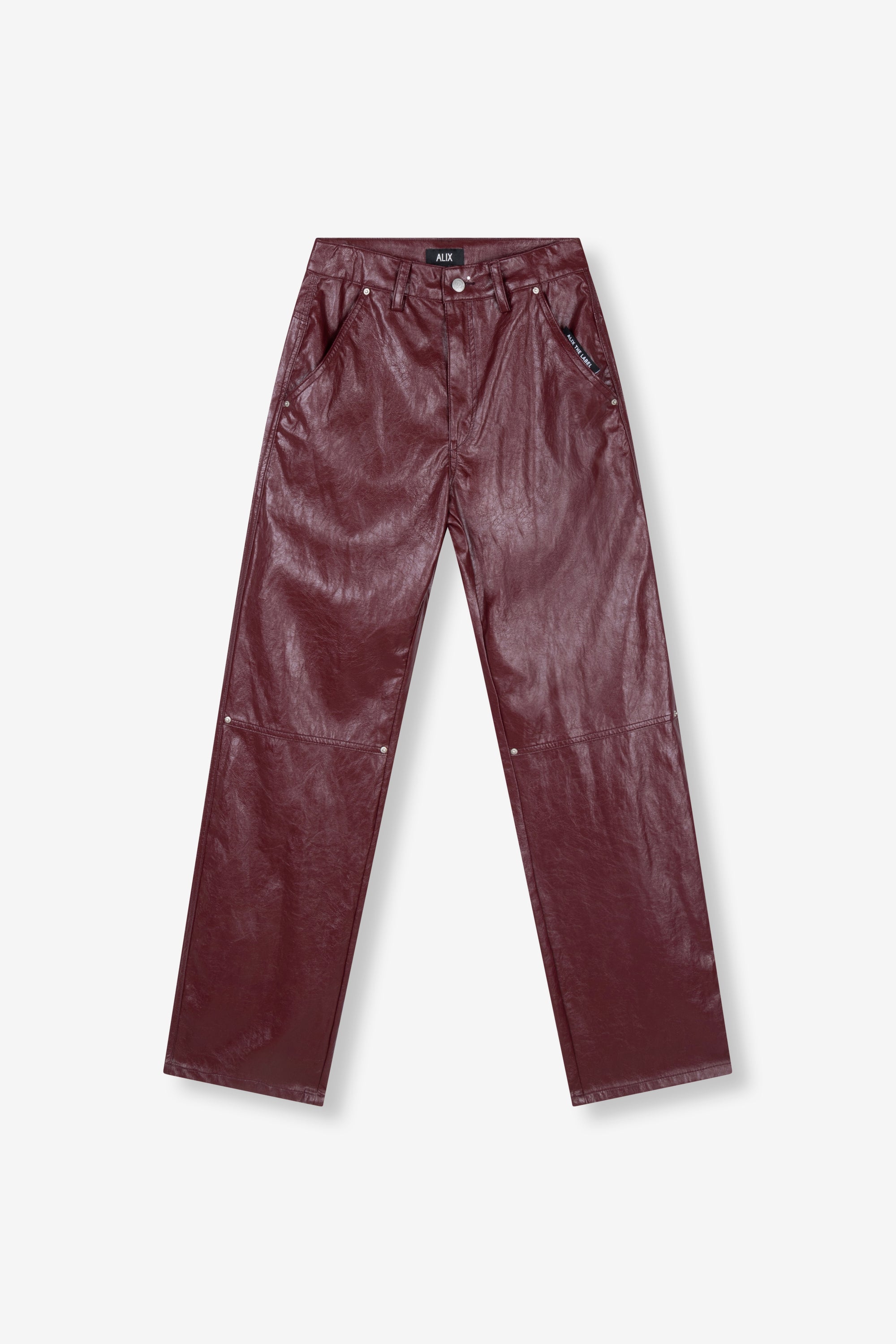 Faux leather pants | bordeaux
