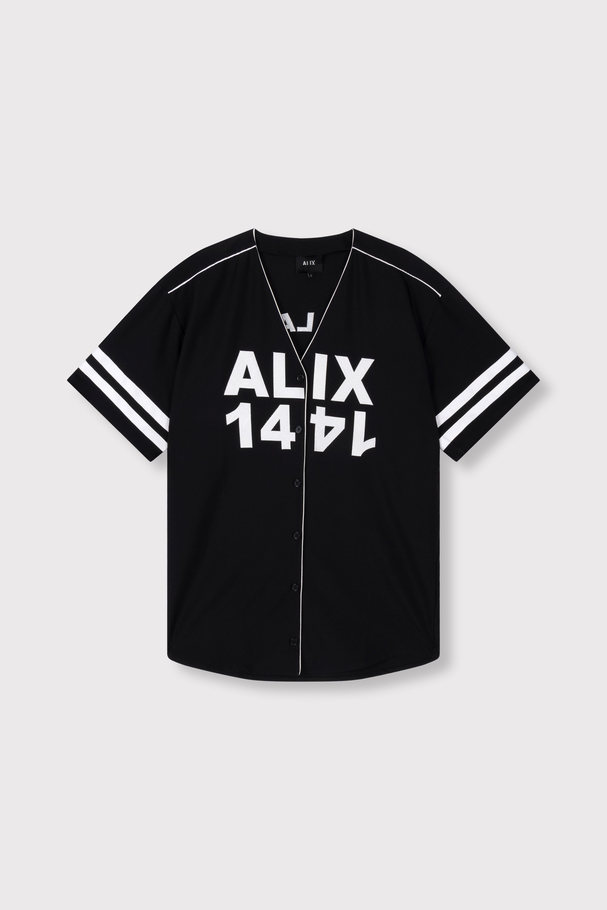 Baseball shirt dress | black