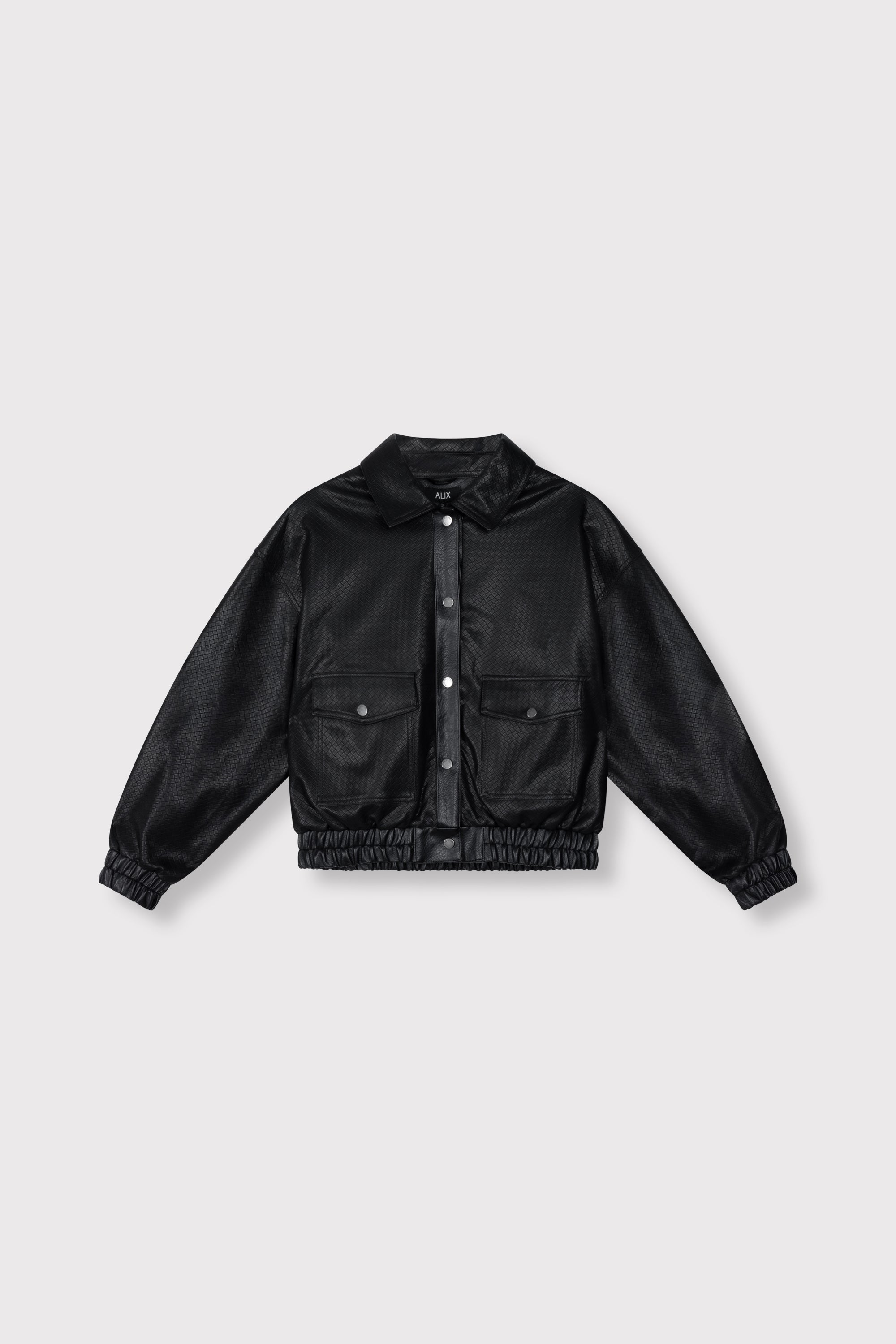 Braided faux leather jacket