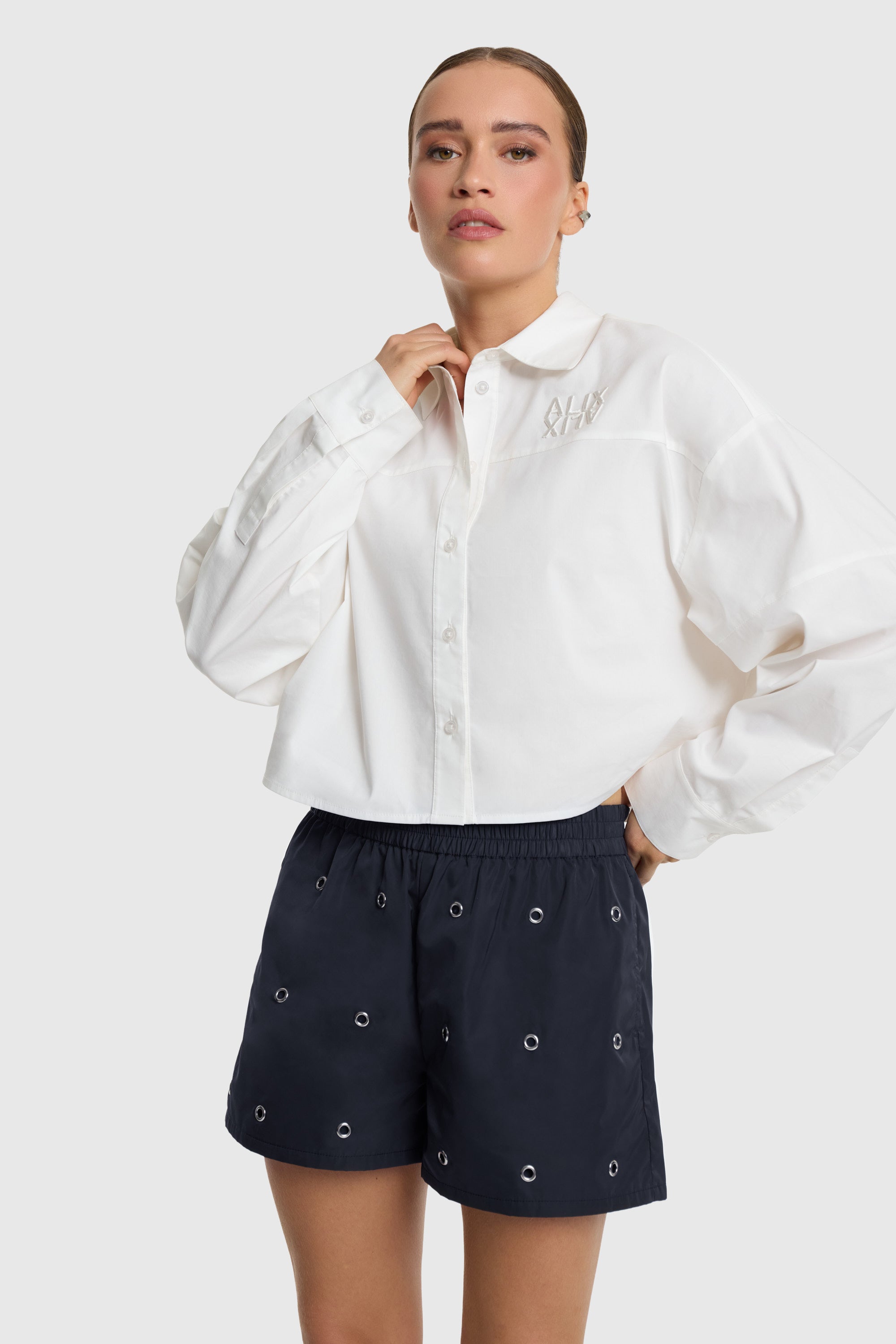 Eyelet shorts | navy