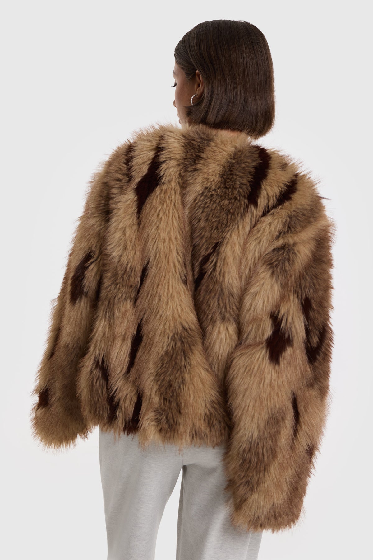 Mix faux fur coat