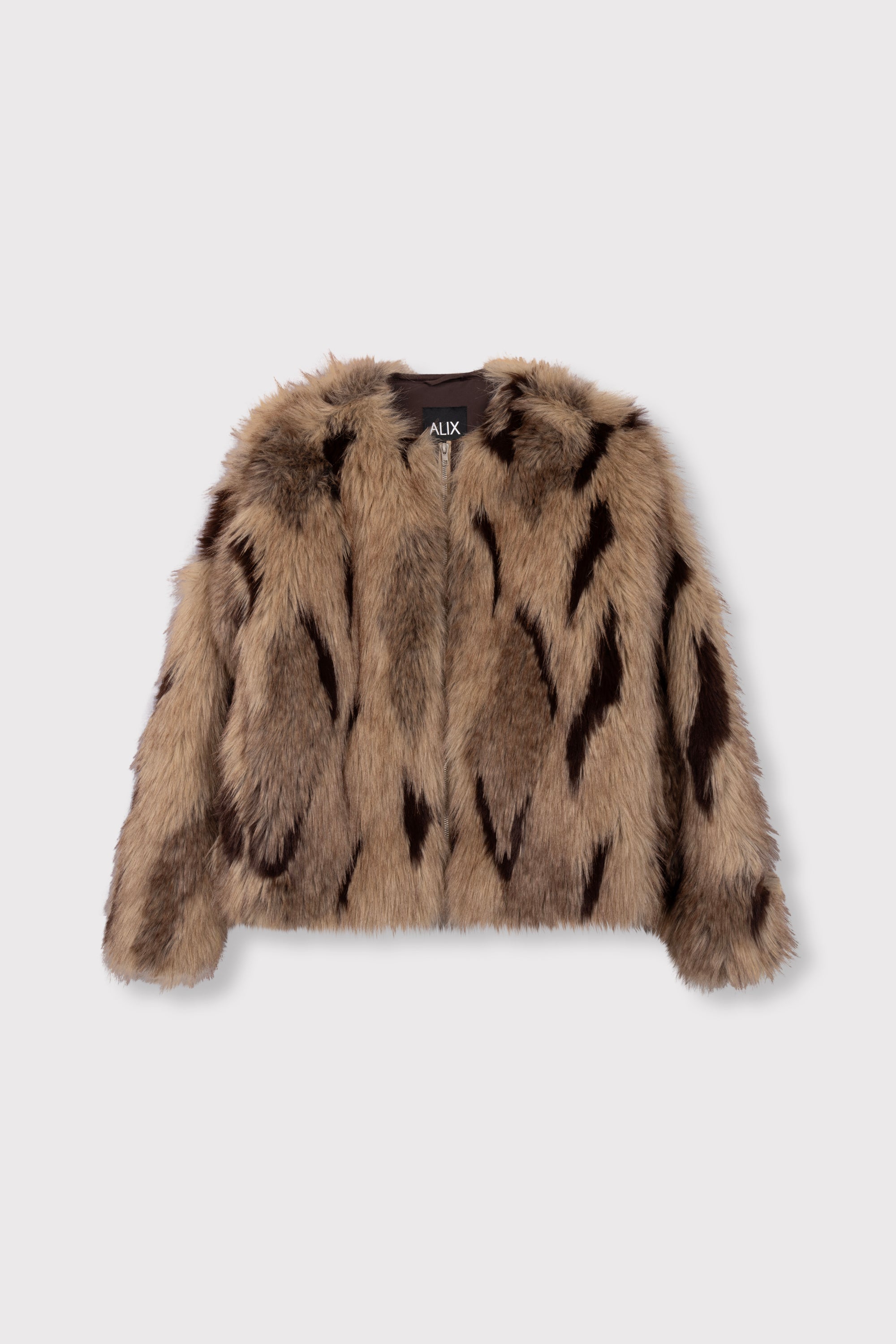 Mix faux fur coat