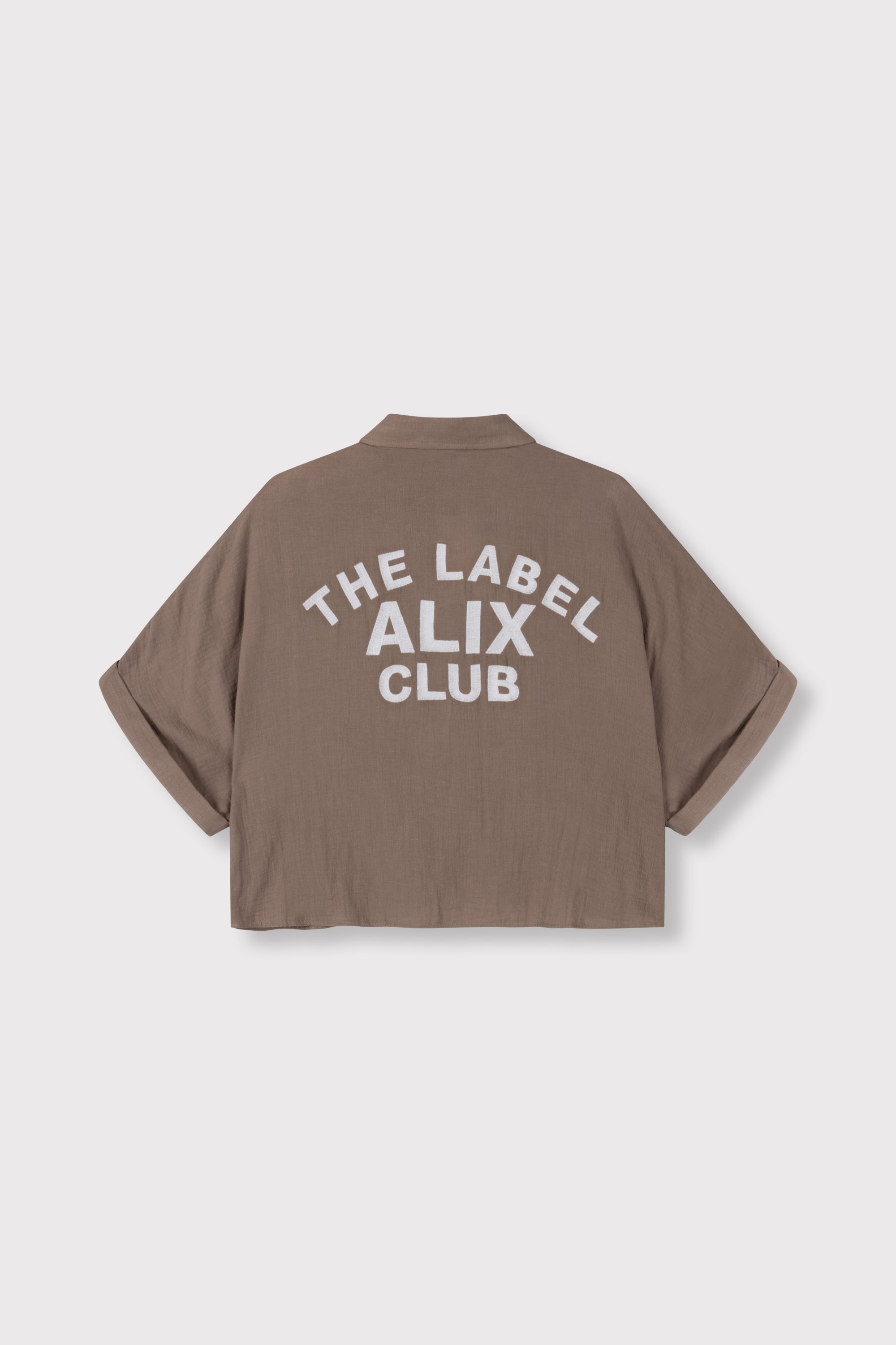 Oversized crinkle blouse | taupe