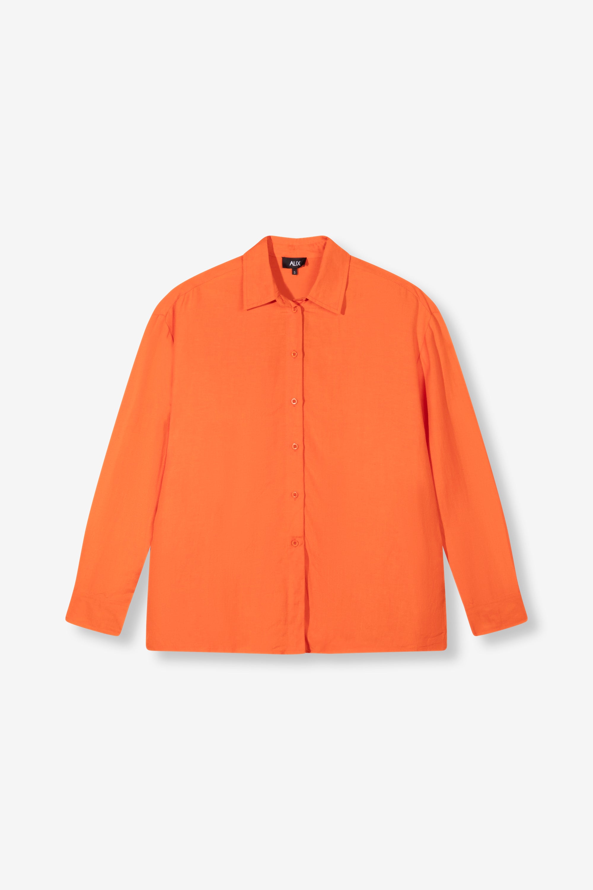 Oversized linen blouse | neon orange