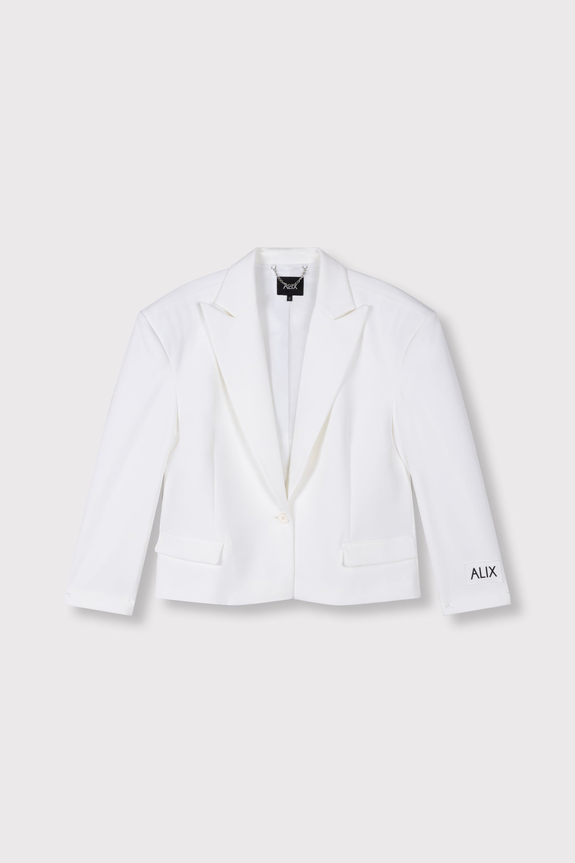 Oversized twill blazer | soft white