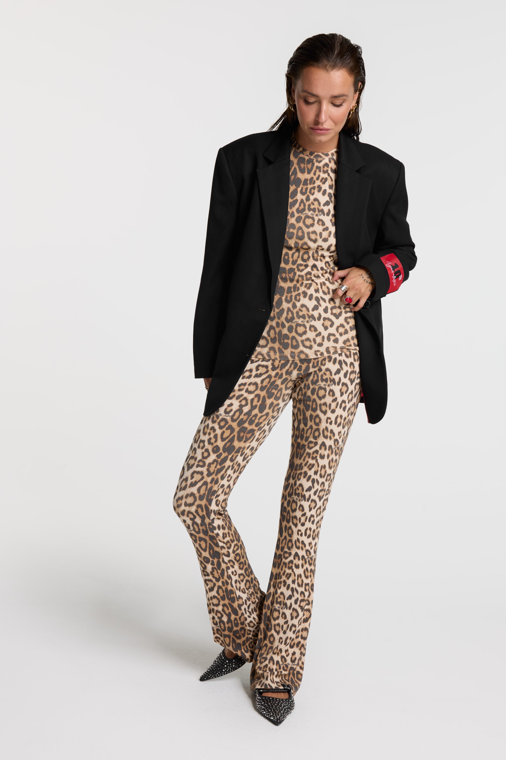 Rib flared pants | animal