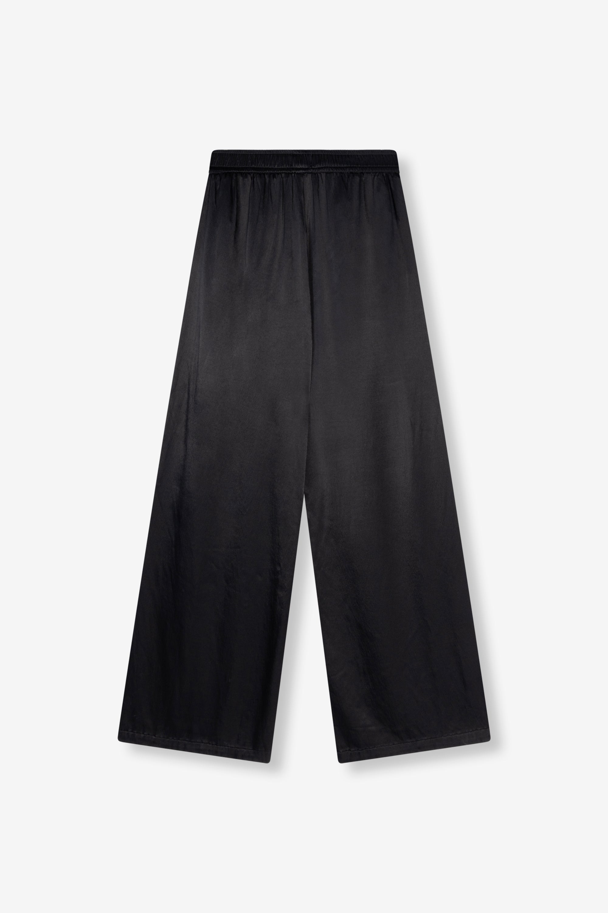 Satin wide leg pants | black