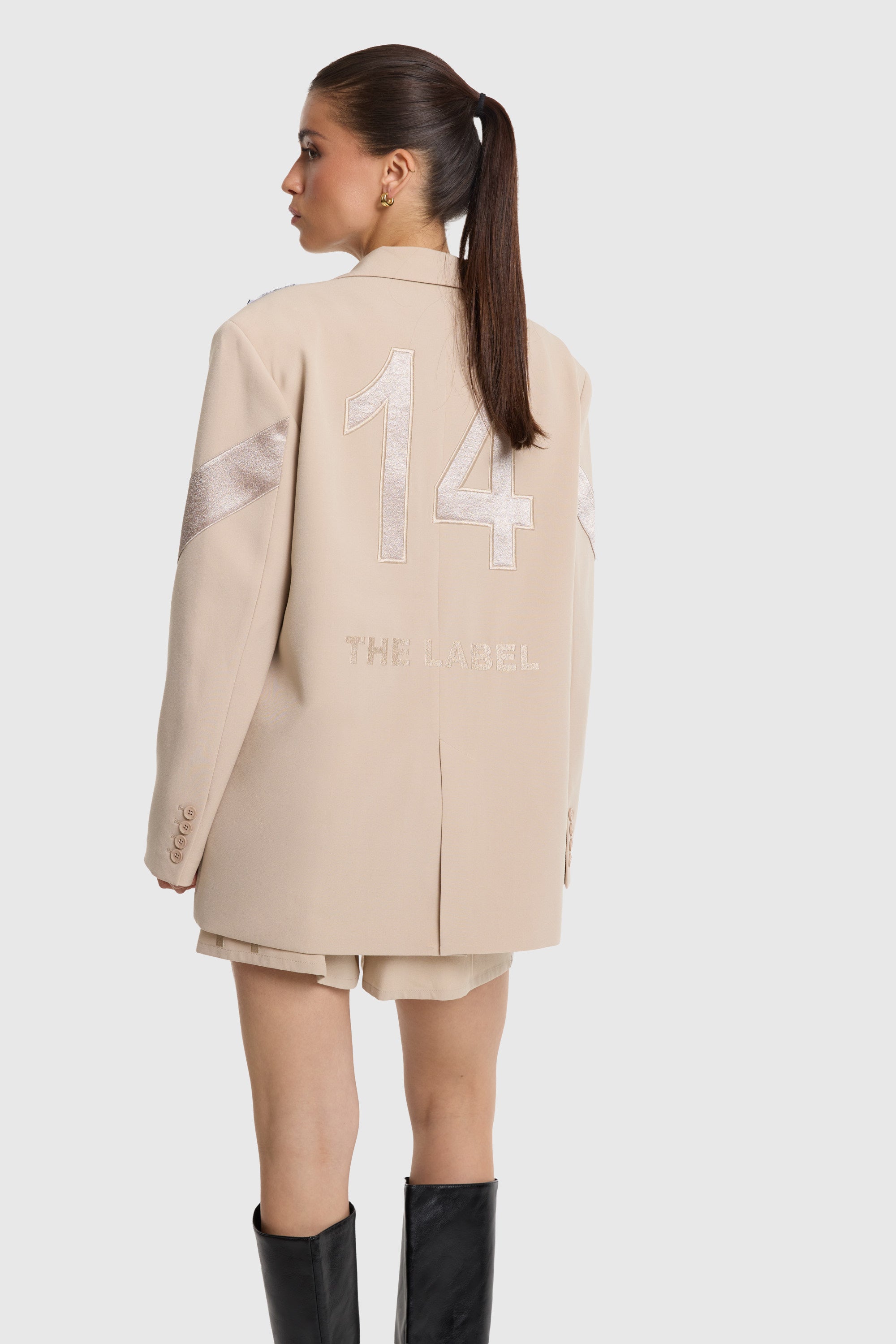 Shiny panel blazer | sand