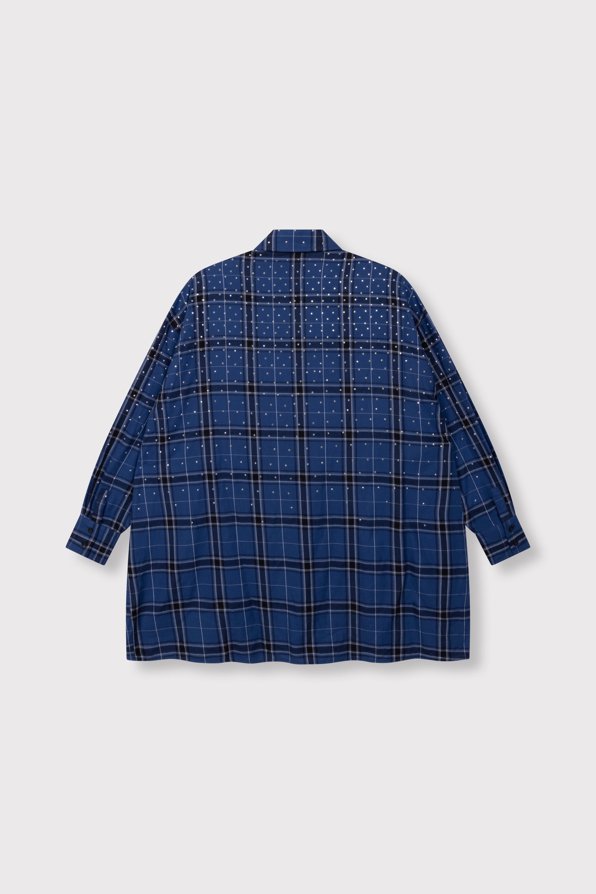 Studded check blouse dress I dark blue