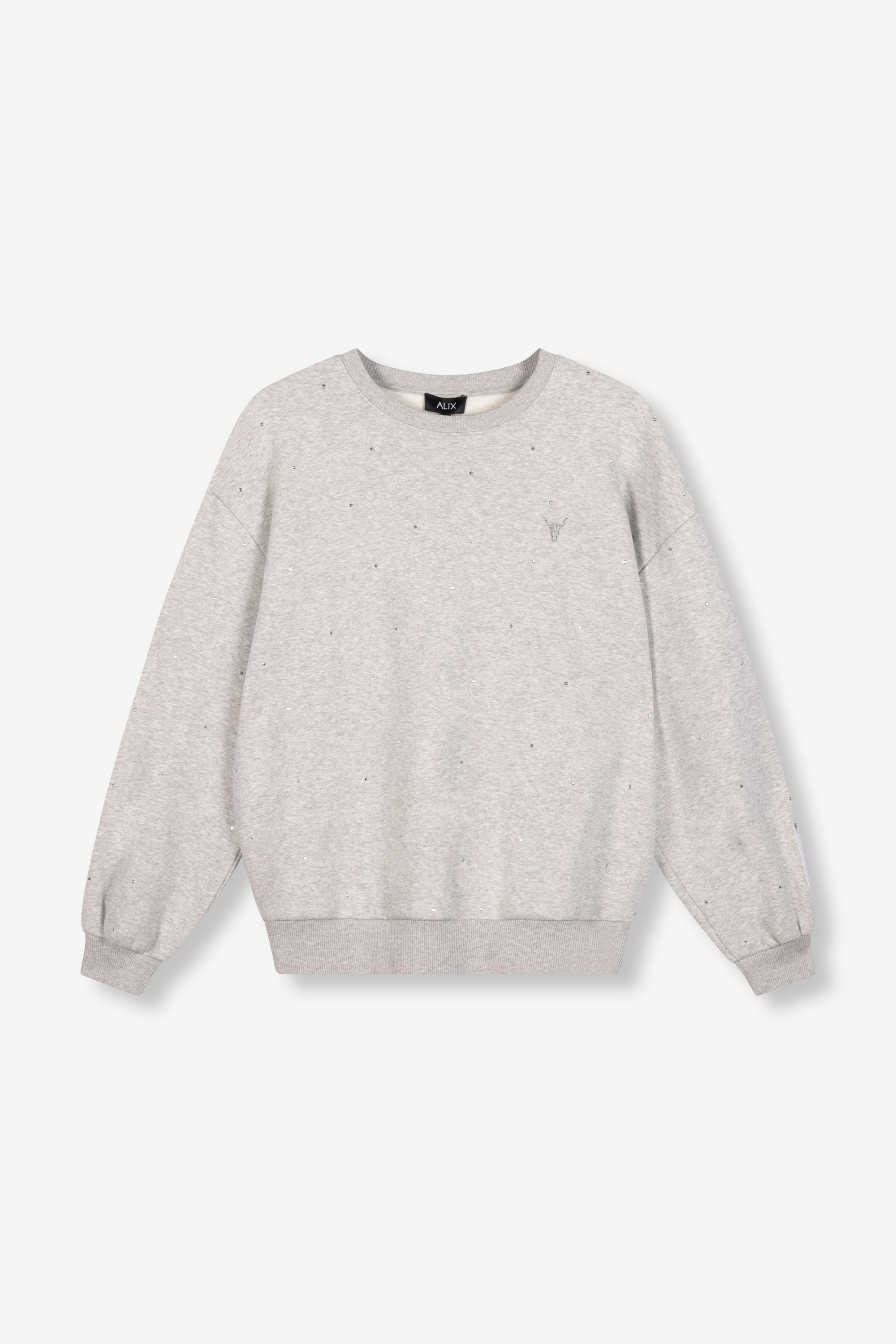 Sweater with studs | soft grey melange