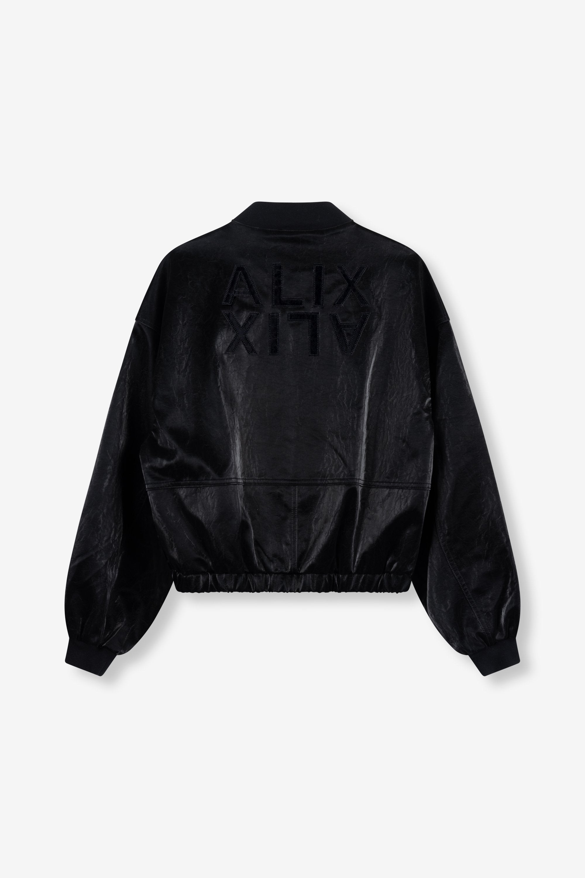 Velvet leather bomber
