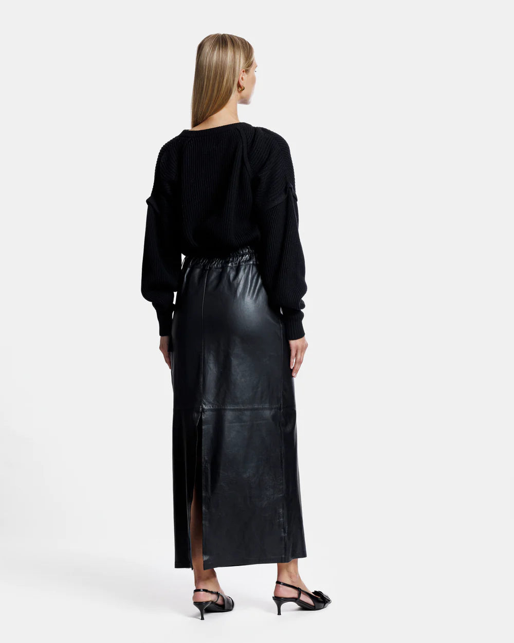 Mandy cargo leather maxi skirt