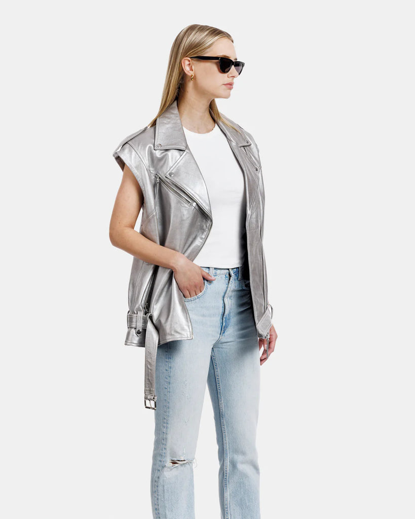 Gilet In Pelle Uomo - Stile Rocker E Motociclista Con Zip A Scomparsa - Foto 12