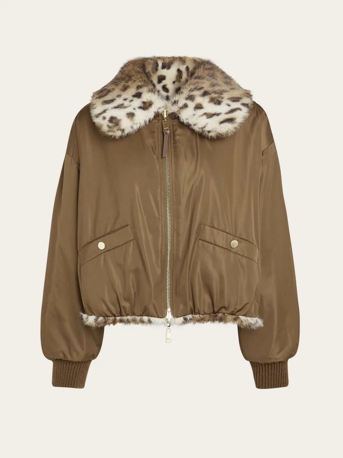 Carmela reversible jacket | khaki brown