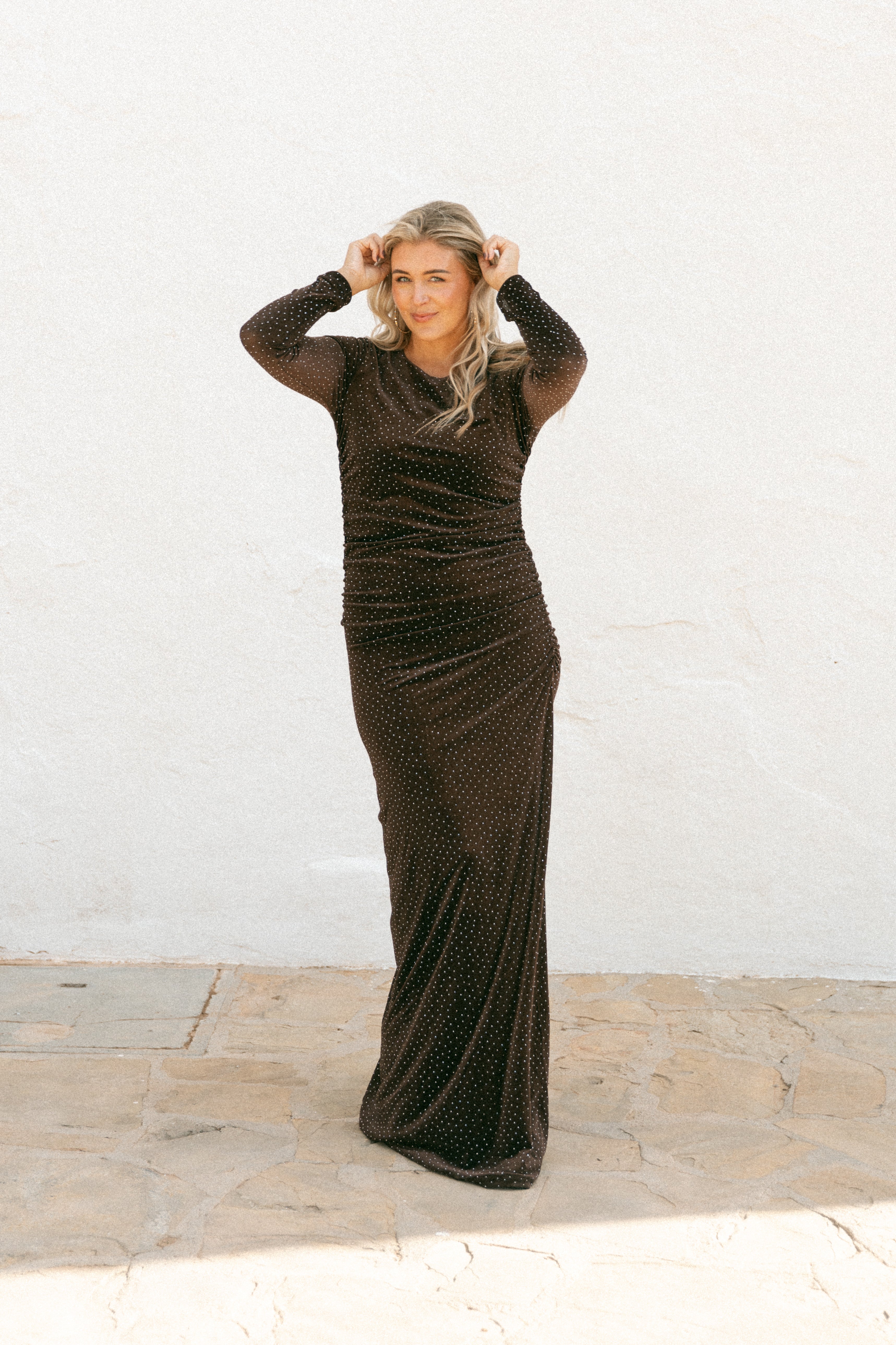 Fiesta dress | dark brown | Gaudi Den Haag Fiesta dress | dark brown | Gaudi Den Haag